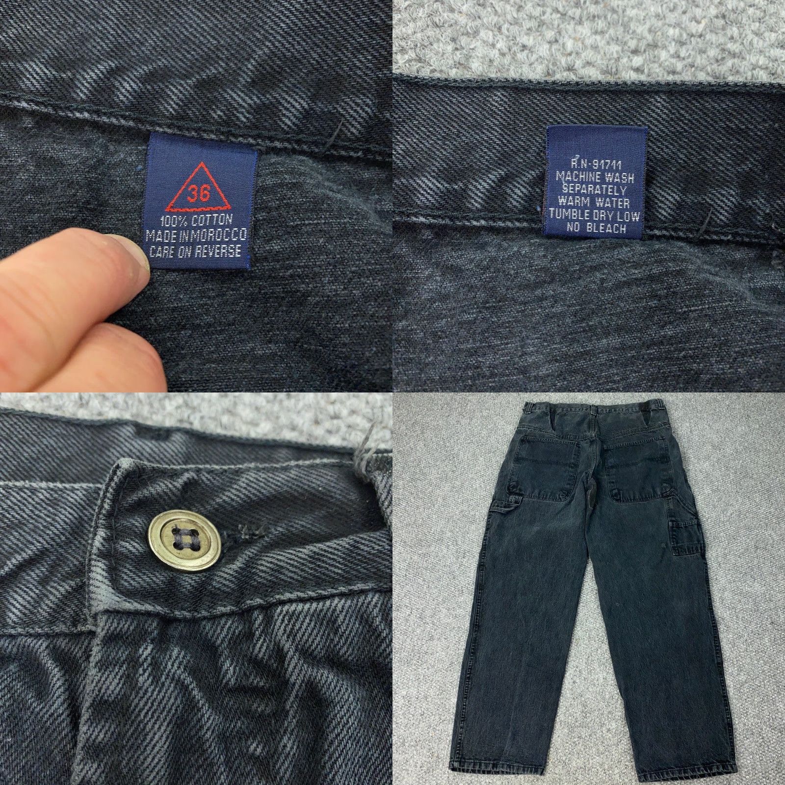 Vintage VINTAGE Unbranded Carpenter Jeans Men's Size 36 Loose Baggy Straight Blue Distressed 90s Grunge Retro Size US 36 / EU 52 - 8 Thumbnail