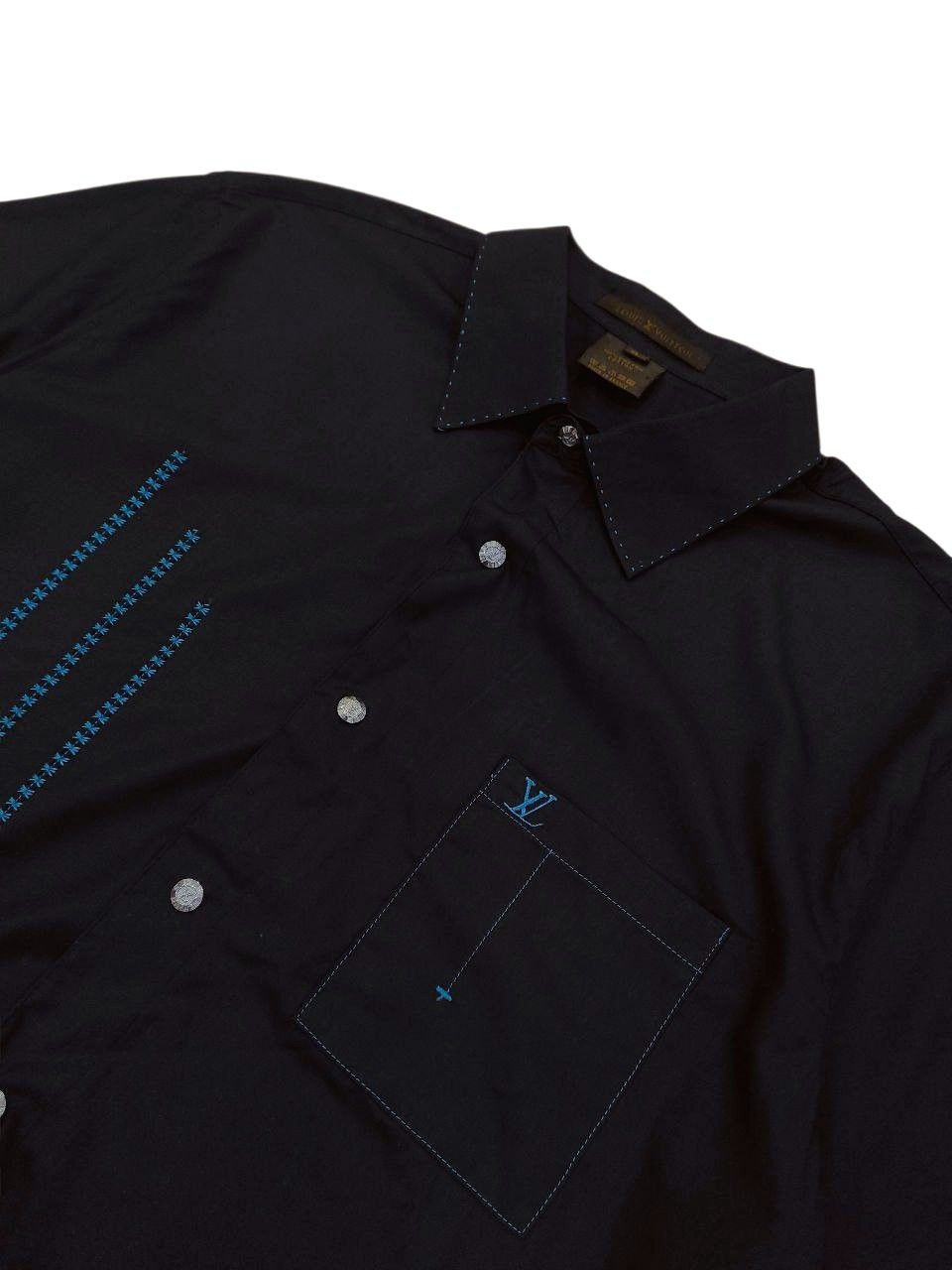 Louis Vuitton Louis Vuitton Embroidered Snap On Button Shirt Size US XL / EU 56 / 4 - 4 Thumbnail