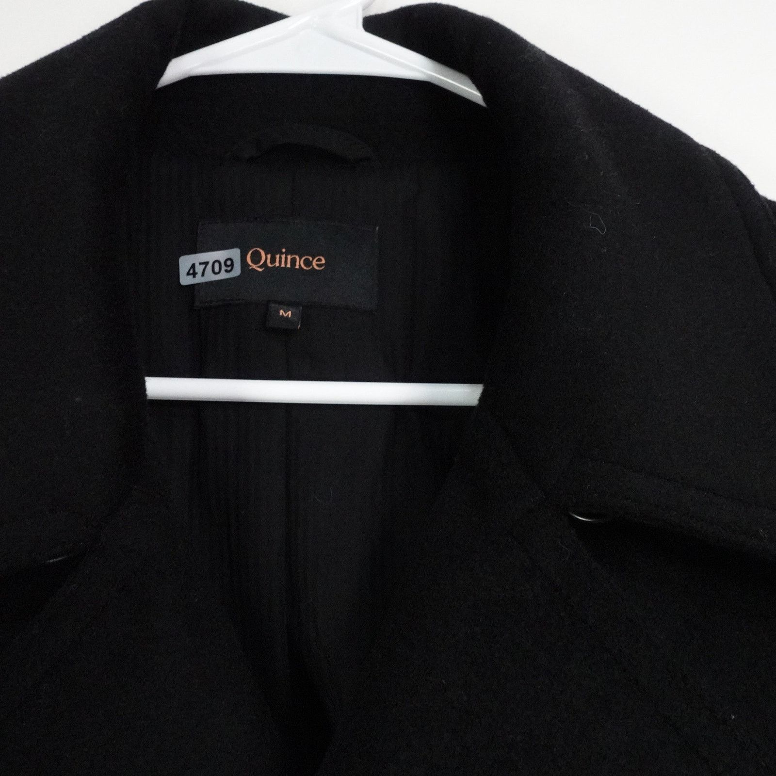 Quince Quince Italian Wool Men’s Medium Black Peacoat Size US M / EU 48-50 / 2 - 8 Thumbnail