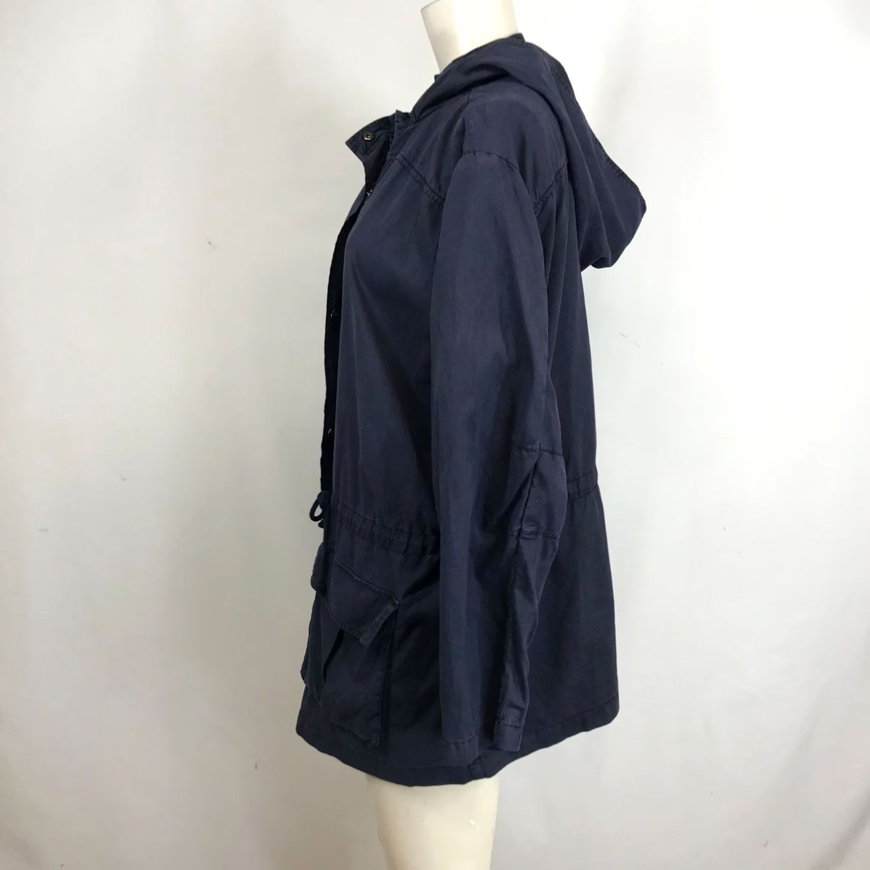 Vintage VINTAGE SEJOUR Women's 0X Navy Zip & Snap Closure Hooded Cargo Jacket Coat Shirt Size XL / US 12-14 / IT 48-50 - 6 Thumbnail