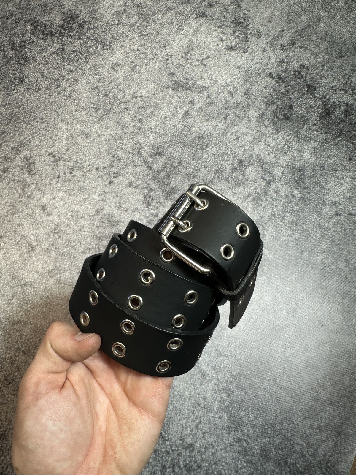 Designer Y2K Vintage Full Holes Leather Belts Avant Garde USA Alt VTg Size ONE SIZE - 1 Thumbnail