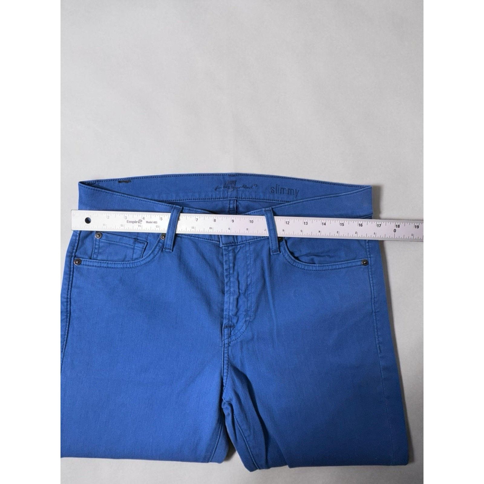 7 For All Mankind 7 For All Mankind Slimmy Jeans 32x33 Blue Slim Fit Stretch Size US 32 / EU 48 - 3 Thumbnail