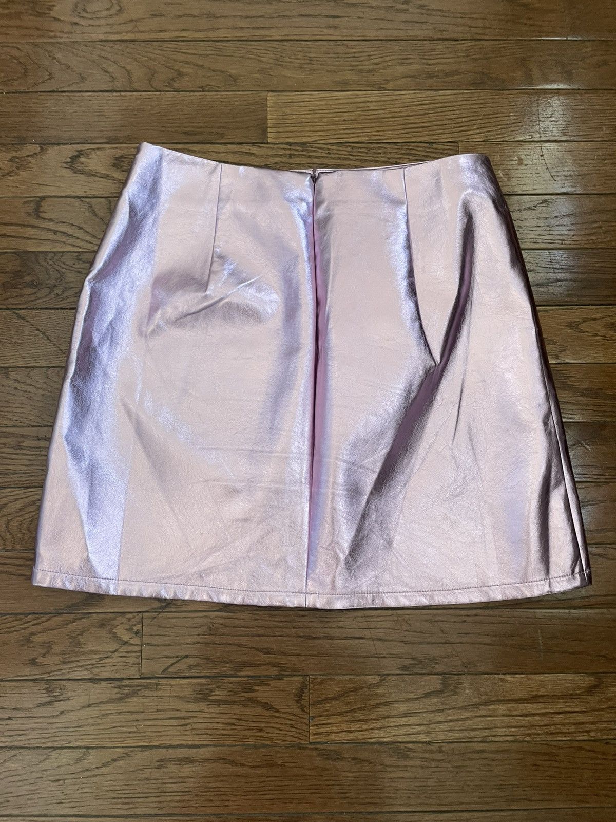 Other Le Lis pink metallic faux leather mini skirt Size 30" / US 8 / IT 44 - 2 Thumbnail
