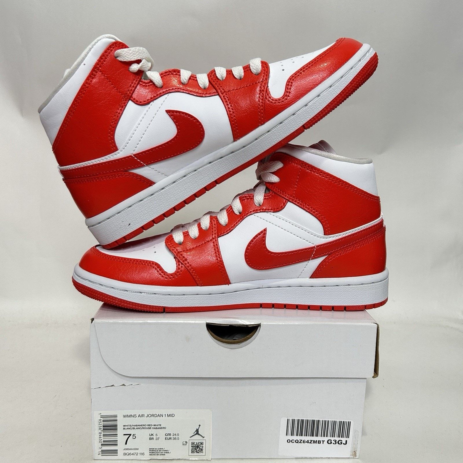 Nike Nike Air Jordan 1 Mid WMNS “Habanero Red” BQ6472-116 Size US 7.5 / IT 37.5 - 3 Thumbnail