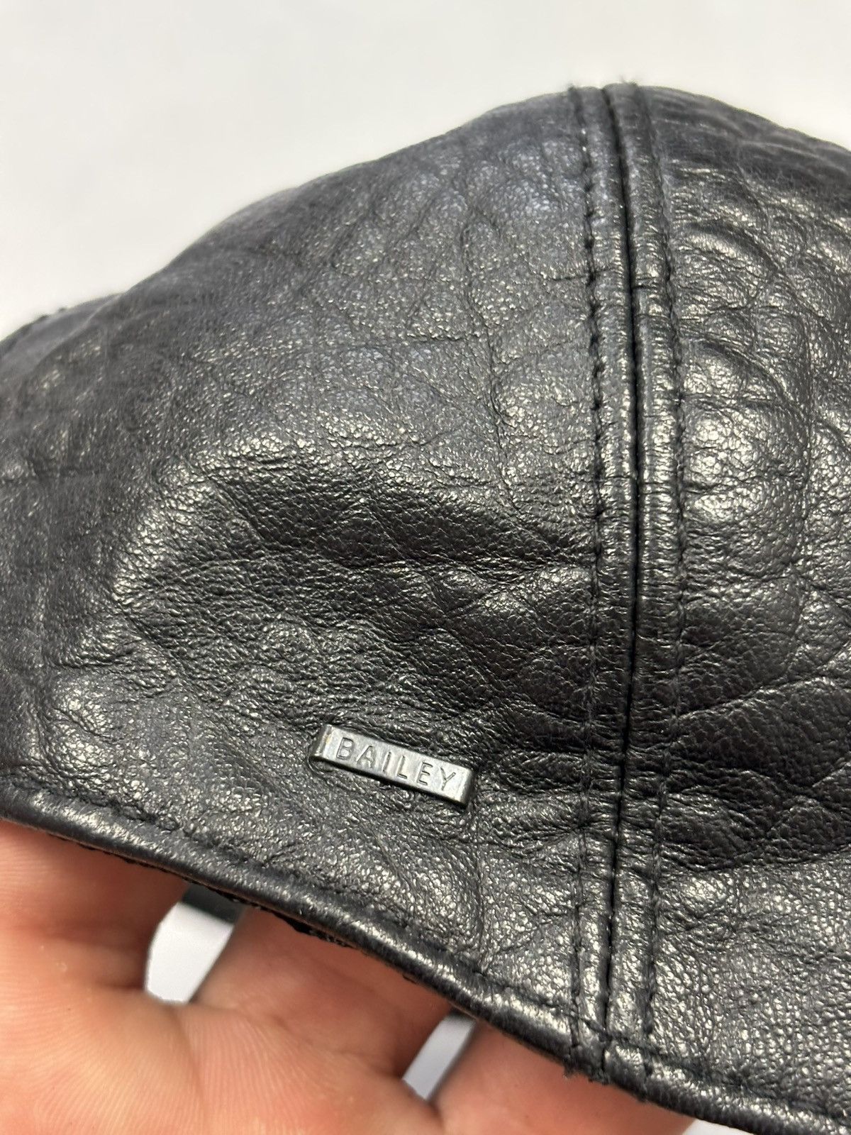 Bailey Hats Bailey of Hollywood Black Leather Newsboy Cap Small Size ONE SIZE - 5 Thumbnail