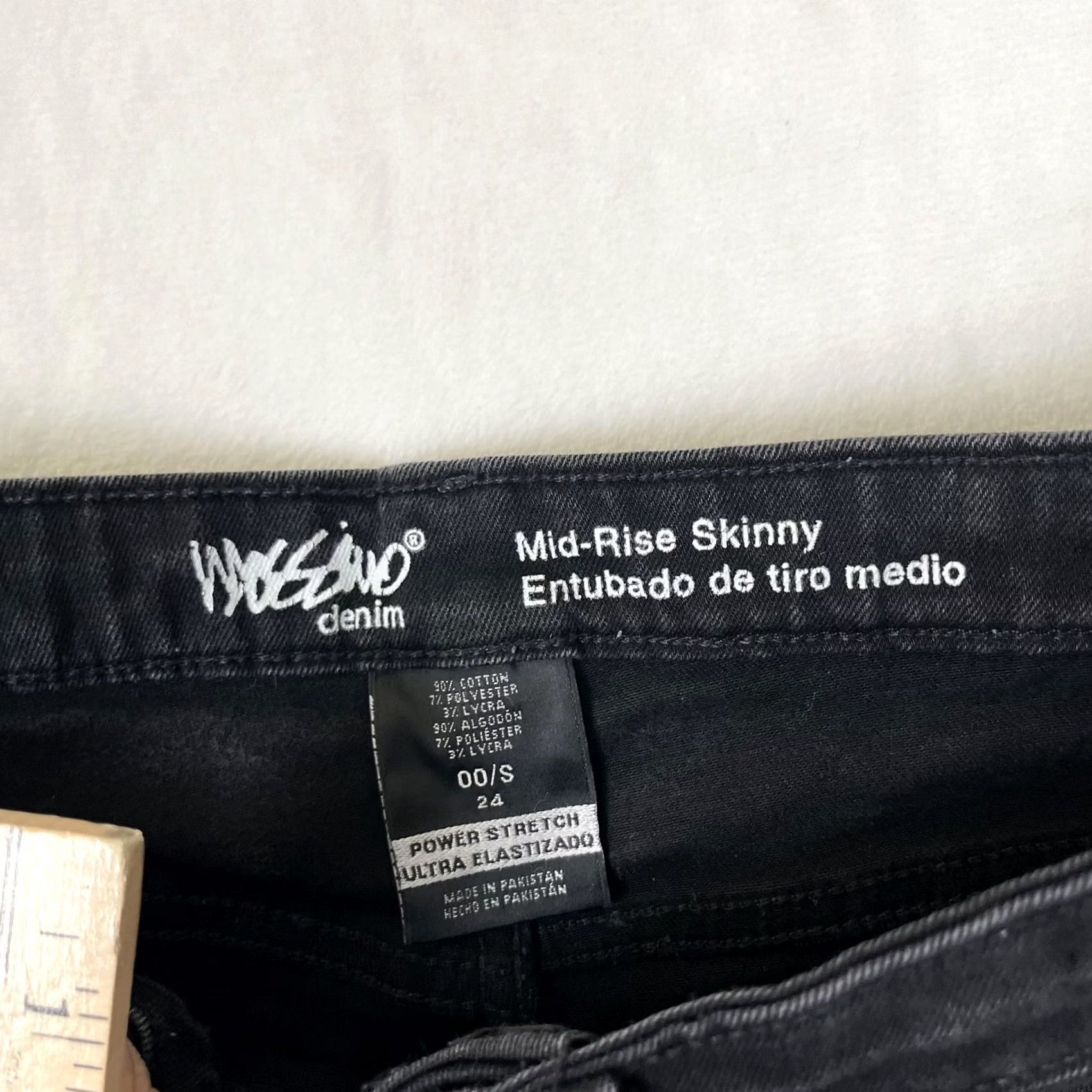 Mossimo Mossimo Skinny Jeans Womens 00/S Black Charcoal Wash Stretch Denim Y2K Size 24" / US 00 / IT 34 - 2 Thumbnail