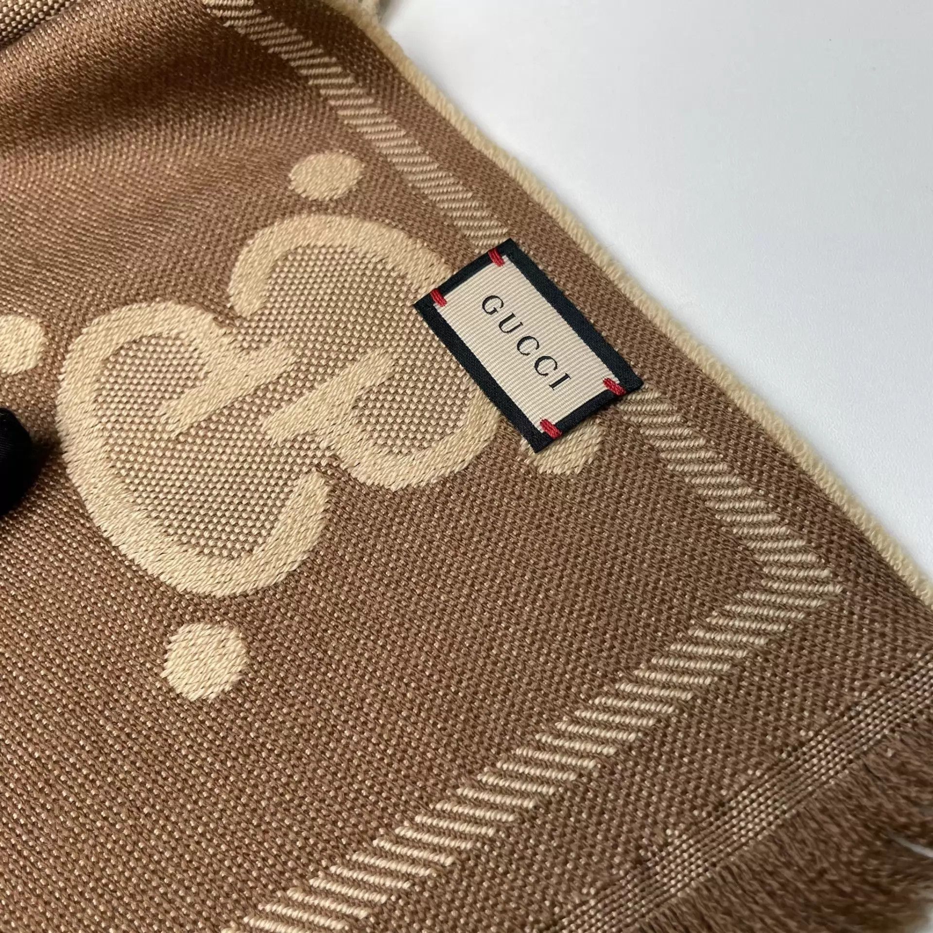 Gucci Gucci GG Monogram Wool Double Face Scarf Brown NWT 45x195 Size ONE SIZE - 4 Thumbnail