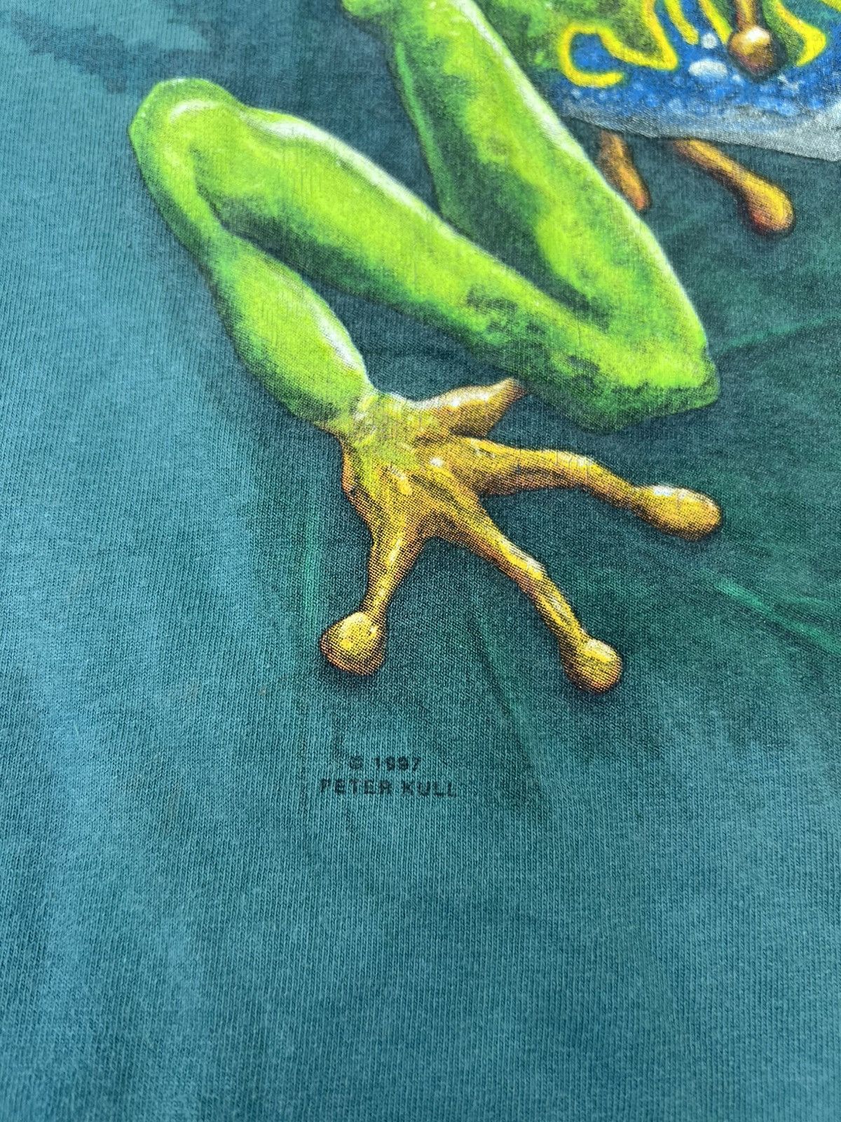Other Vintage 1997 PeterKull Frog Graphic TShirt USA Single Stitch Size US XL / EU 56 / 4 - 11 Thumbnail