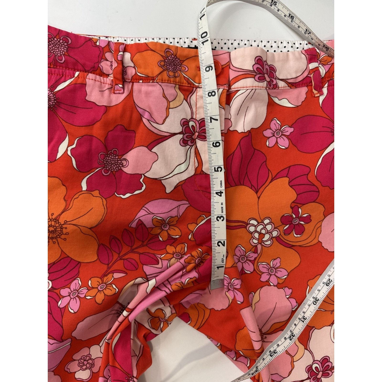 Talbots Talbots Perfect Crop Pants Tossed Flower Orange Pink 8P Size 30" / US 8 / IT 44 - 4 Thumbnail