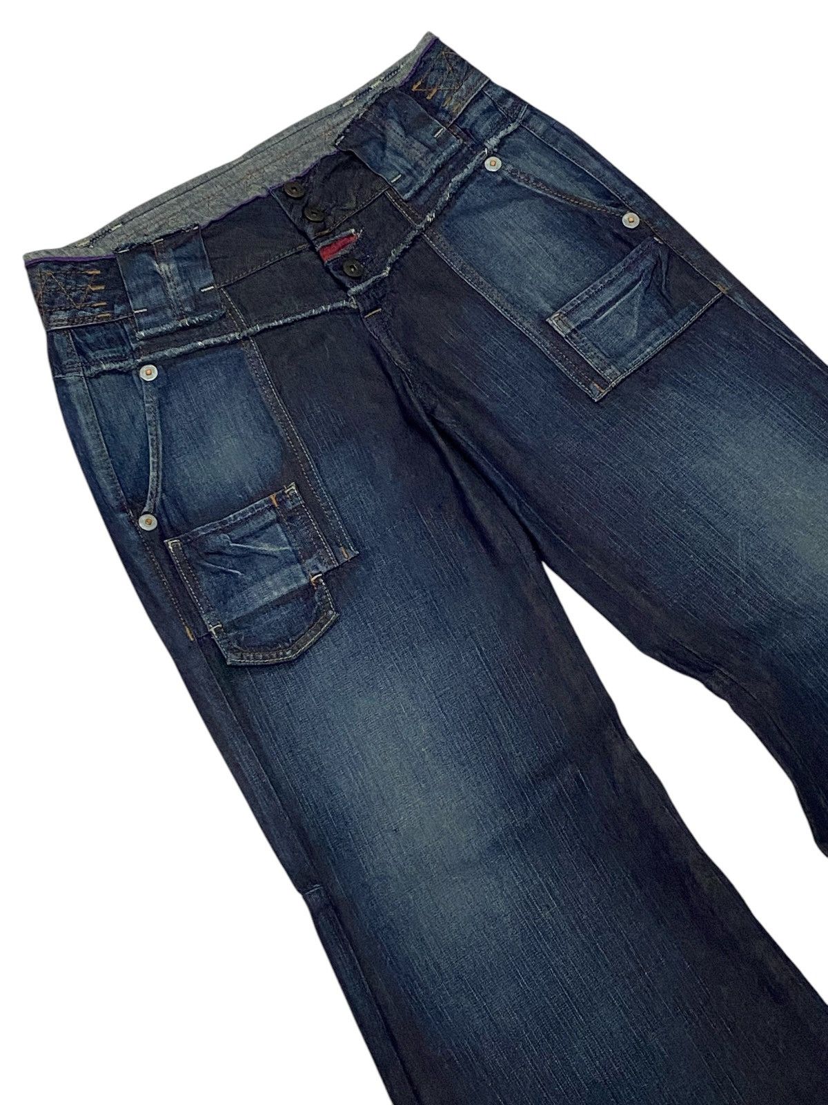 Marithe + Francois Girbaud 💃 Francois Girbaud Flare Wide Leg Palazzo Denim Jeans Size 29" - 5 Thumbnail