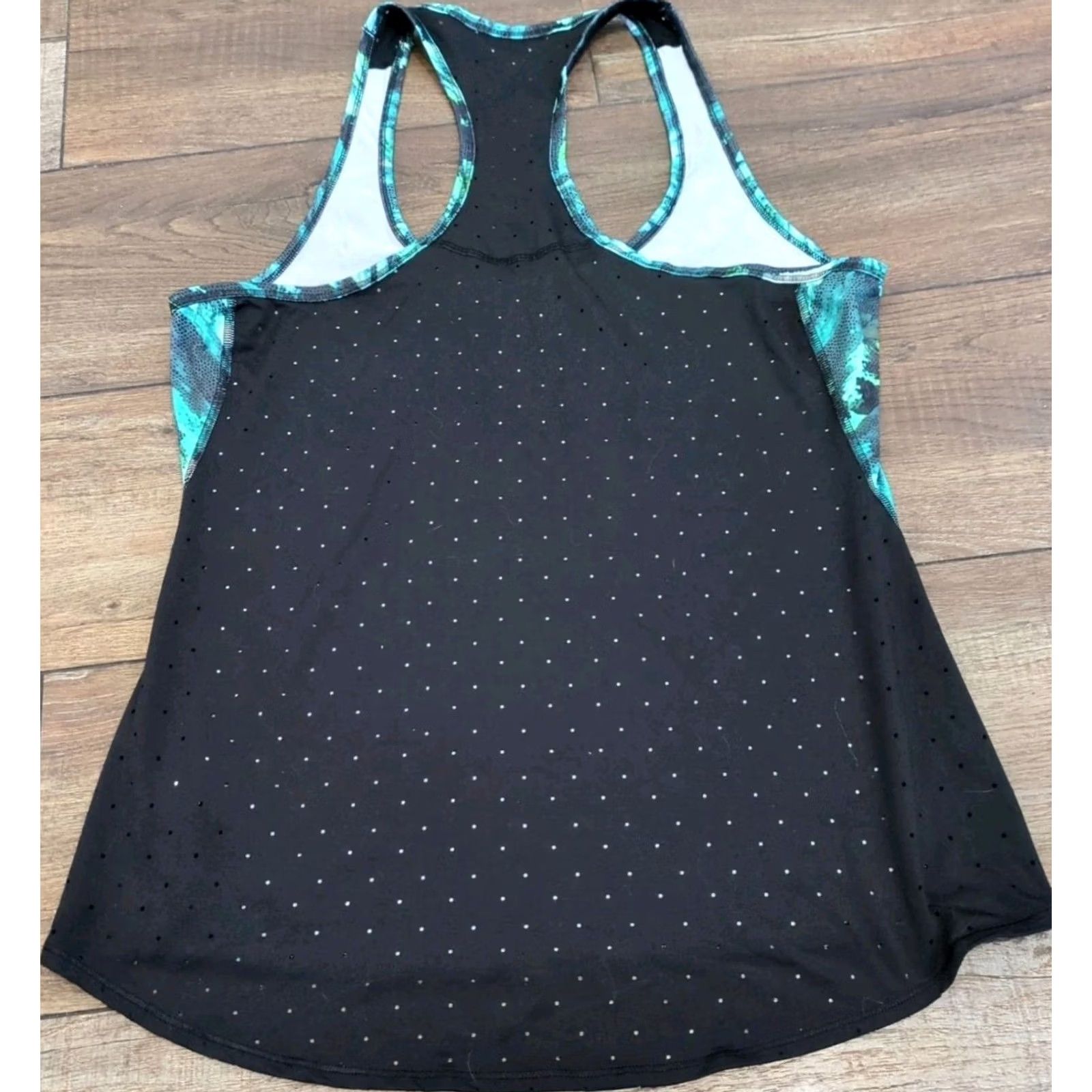 Athleta Athleta Tank Top RacERback Floral Polyester Green Black Women M Sleeveless Athletic Beach Cross Training Colorful Palm Size M / US 6-8 / IT 42-44 - 3 Thumbnail