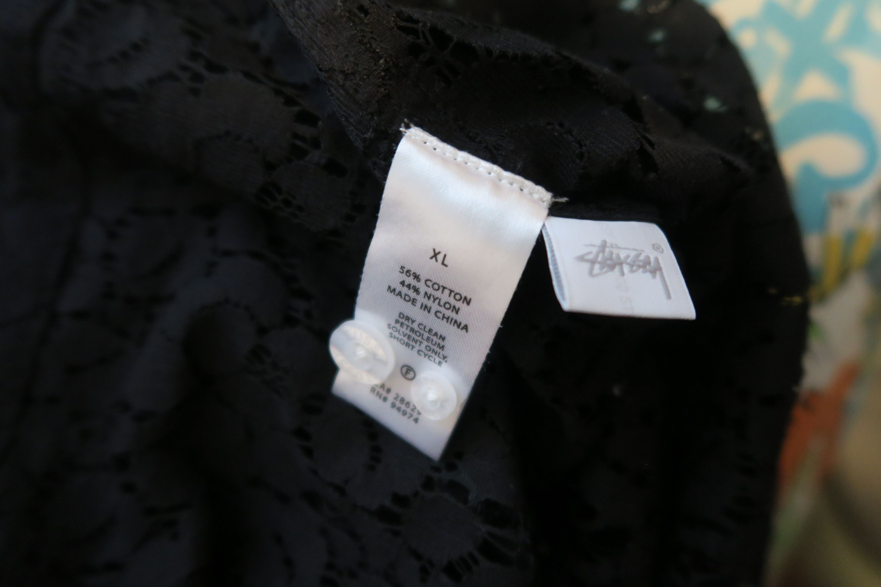 Stussy Stussy Floral Pattern Lace Button Shirt Black XL Size US XL / EU 56 / 4 - 6 Thumbnail