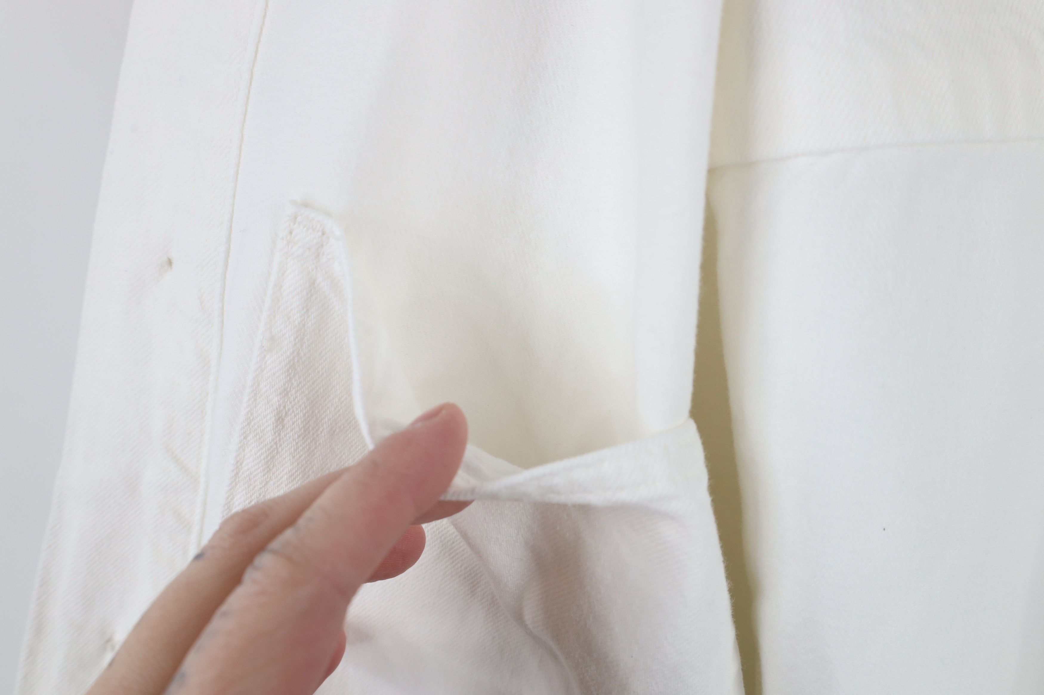 Madewell × Vintage Madewell Oversized Denim Button Chore Jacket White Cotton Size M / US 6-8 / IT 42-44 - 9 Thumbnail