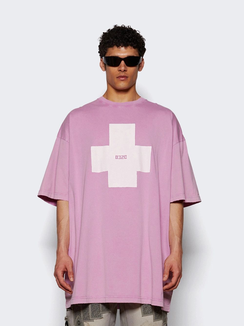 032c o1mle1125 Unisex Point Zero Oversized T-Shirt in Pink Size S / US 4 / IT 40 - 2 Thumbnail