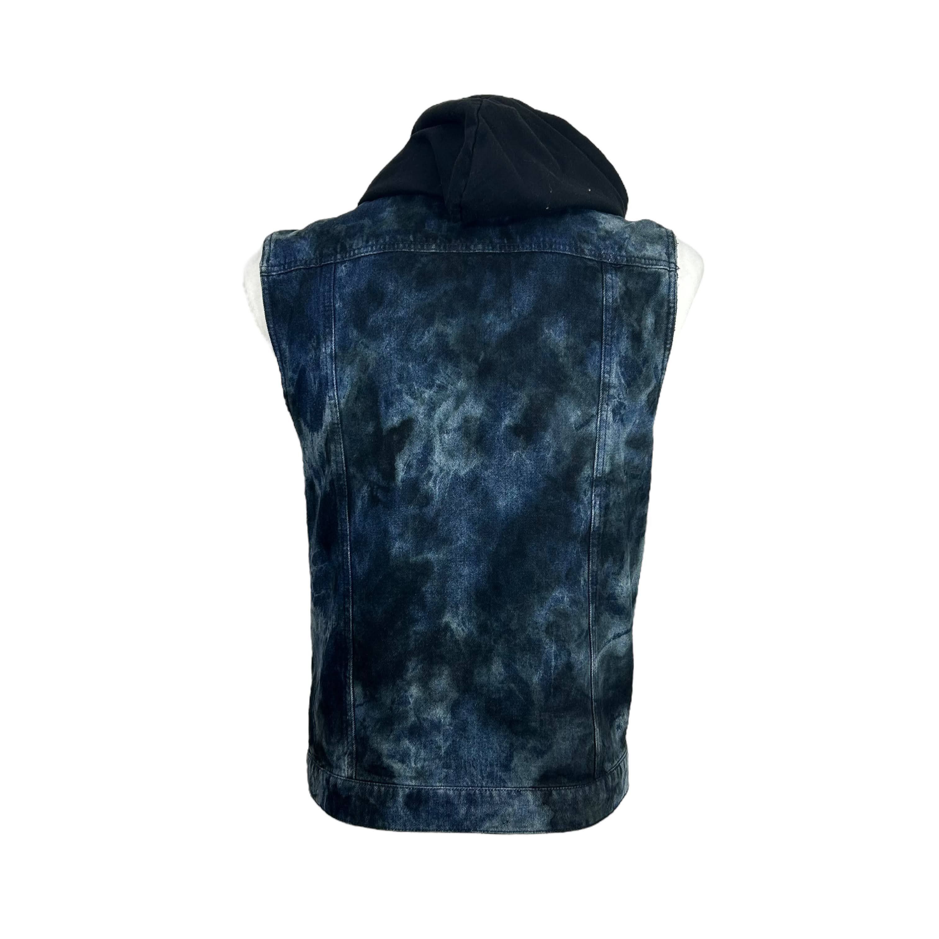 Tripp NYC Tripp NYC Blue Black Acid Wash Denim Vest Hooded S Size US S / EU 44-46 / 1 - 2 Thumbnail
