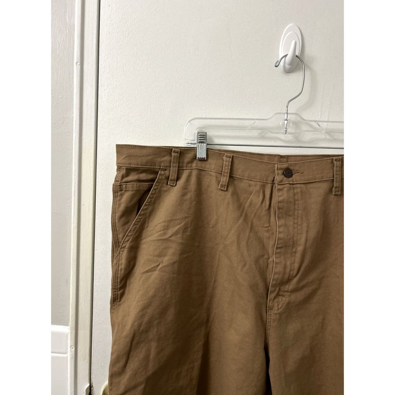 Wrangler Wrangler Carpenter Shorts Mens 46 Brown YKK Five Star 5 Pockets 11” Inseam Summer Workwear Outdoor Stretch Casual Cotton Belt Loop Denim Short Size US 30 / EU 46 - 5 Thumbnail