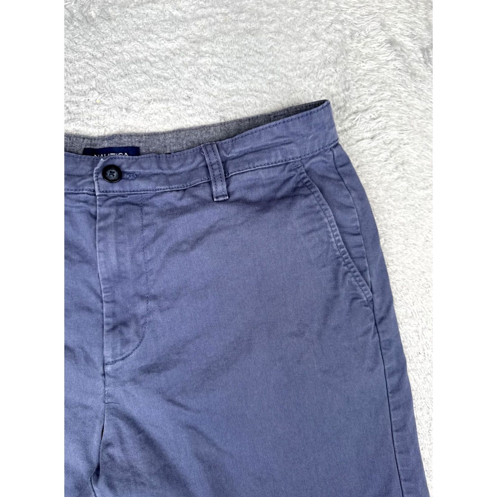 Nautica Nautica Shorts Mens 34 Blue Chino Flat Front Stretch 8 Inseam Casual Summer Men Size US 34 / EU 50 - 5 Thumbnail