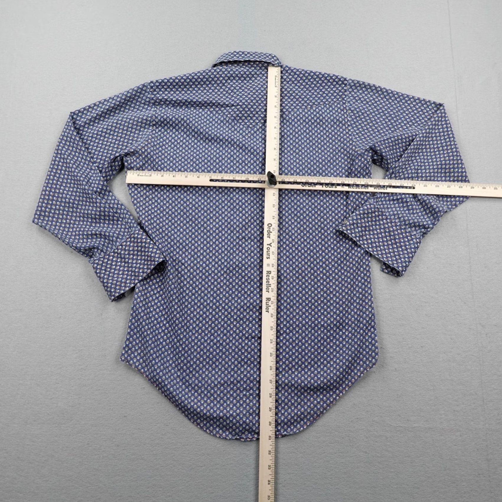 Wrangler VINTAGE Wrangler Shirt Mens Medium Blue Floral Western Pearl Snap Rodeo 70s Size US M / EU 48-50 / 2 - 3 Thumbnail