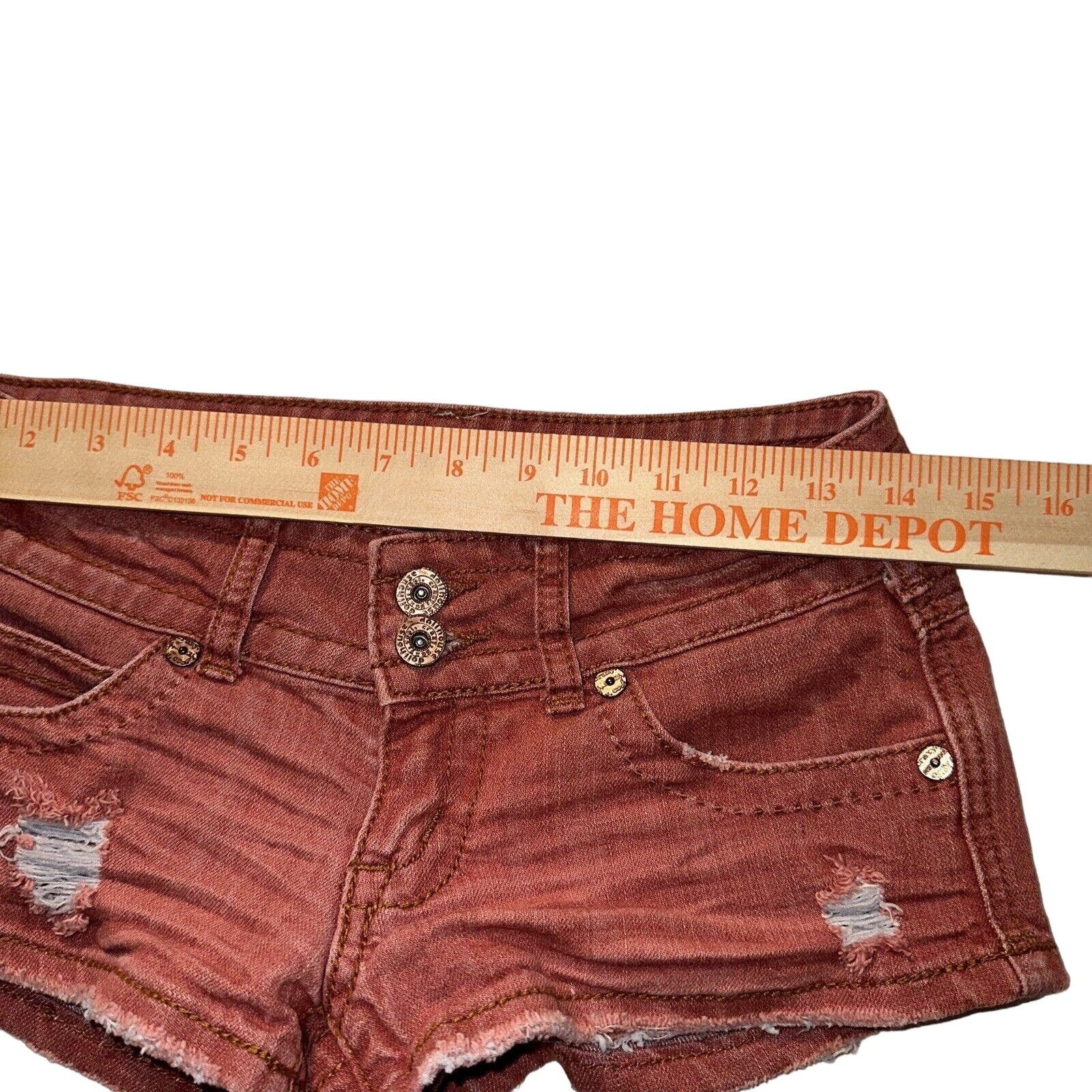 King Baby Studio Dollhouse Denim Shorts Red Distressed Size 1 Zip Fly 5pocket Size 25" / US 0 / IT 36 - 7 Thumbnail