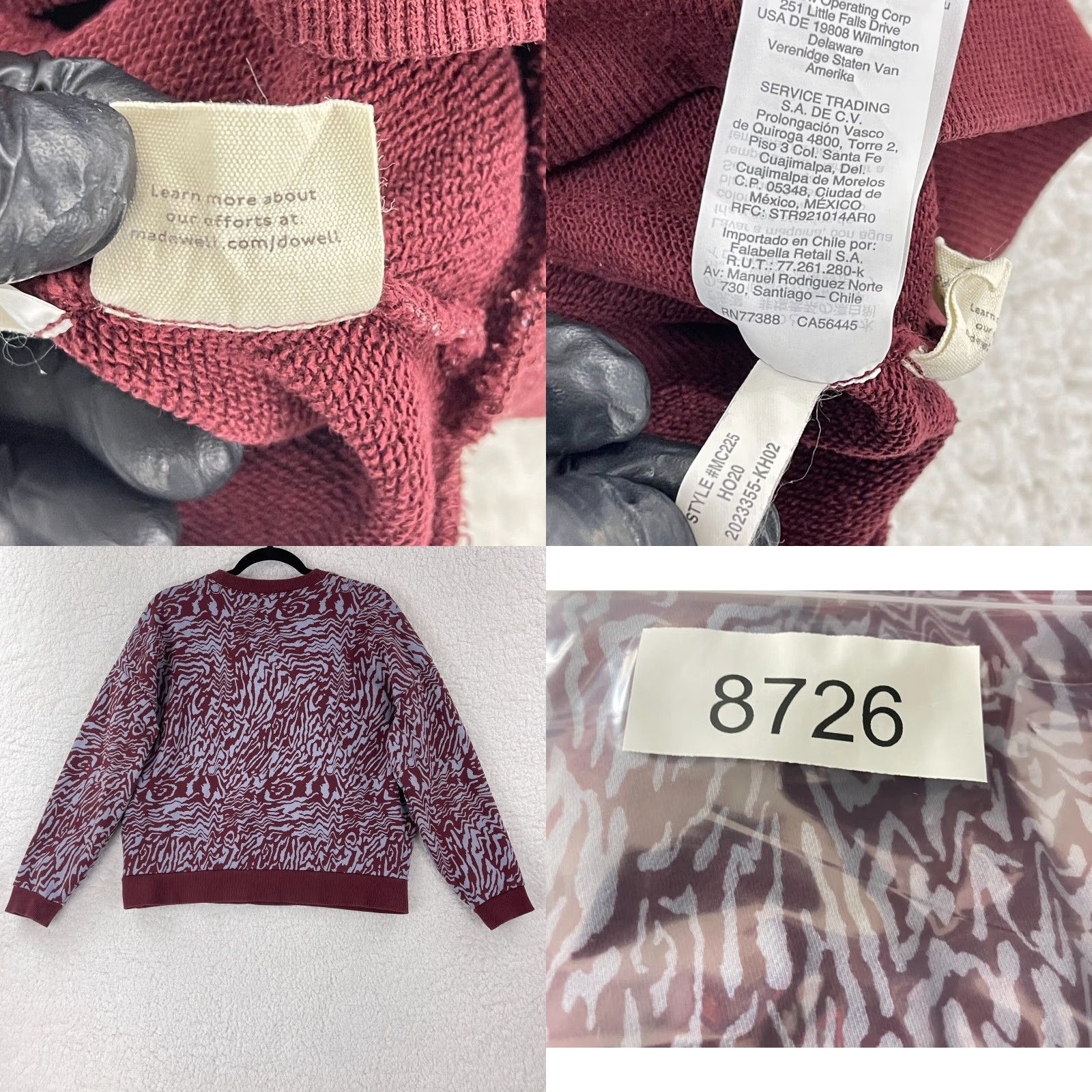 Madewell Madewell Sweater Womens Small Burgundy Tiger Print Crew Neck Long Sleeve Casual Size S / US 4 / IT 40 - 9 Thumbnail
