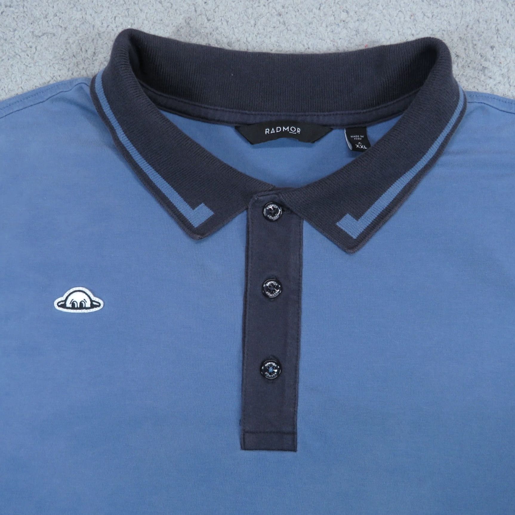 Vintage Radmor Golf Polo Mens XXL Blue Striped Ombre Pima Cotton Logo Size US XXL / EU 58 / 5 - 2 Thumbnail