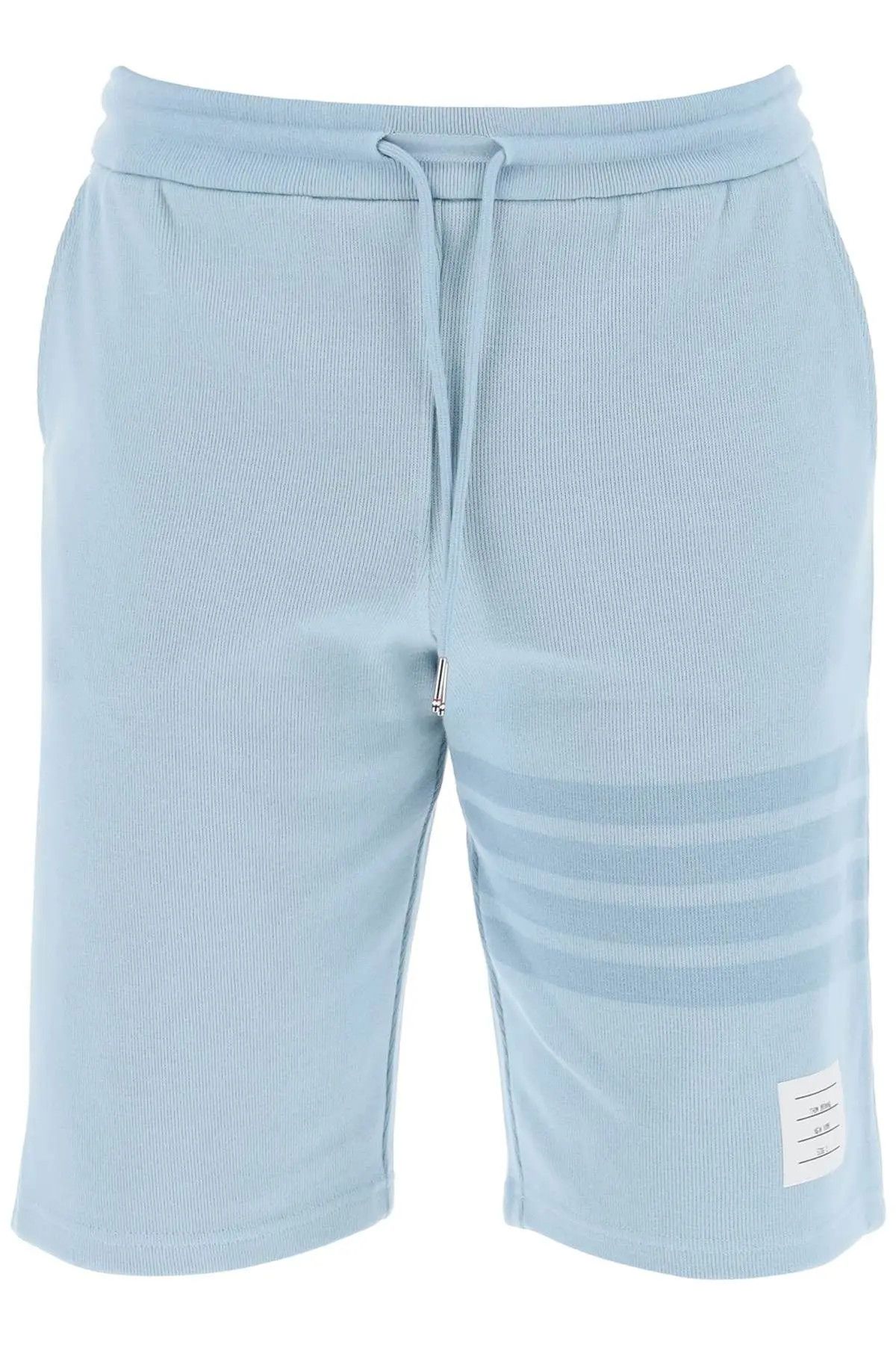 image of Thom Browne O1S22I1N0324 Cotton Knit 4-Bar Short In Light Blue, Men's (Size 30)