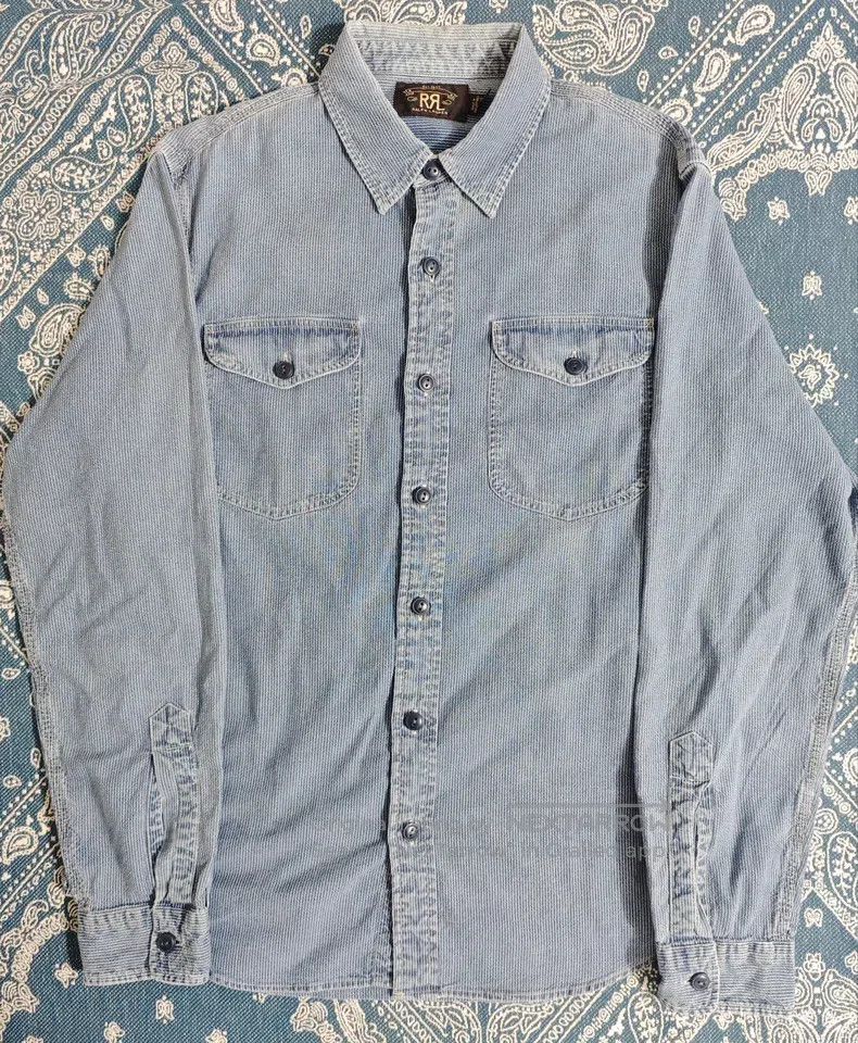 RRL Ralph Lauren Striped Shirt Indigo Dye
