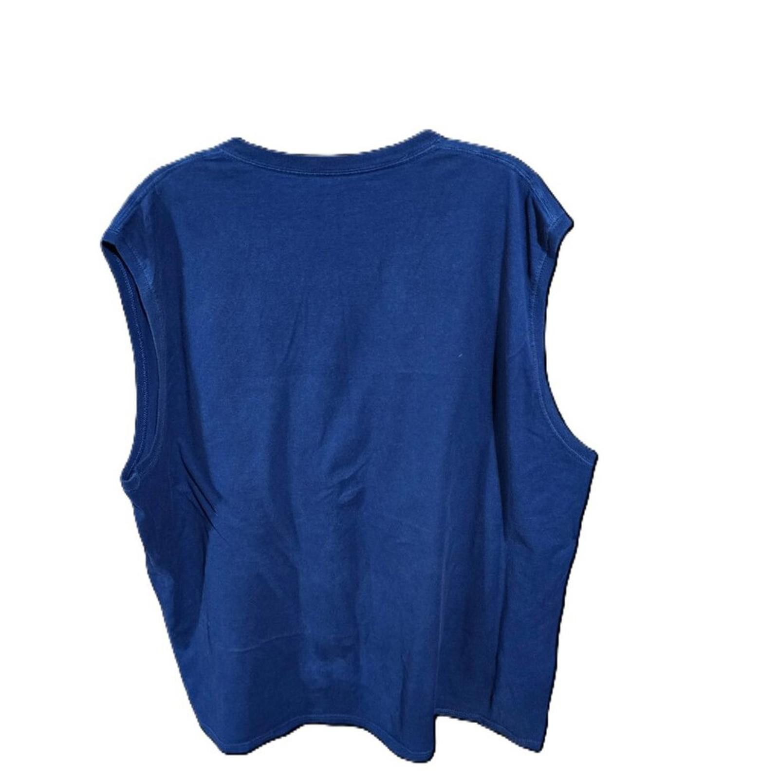 Fruit Of The Loom Fruit of the Loom Platinum Navy Blue Muscle Shirt Size US XXL / EU 58 / 5 - 3 Thumbnail