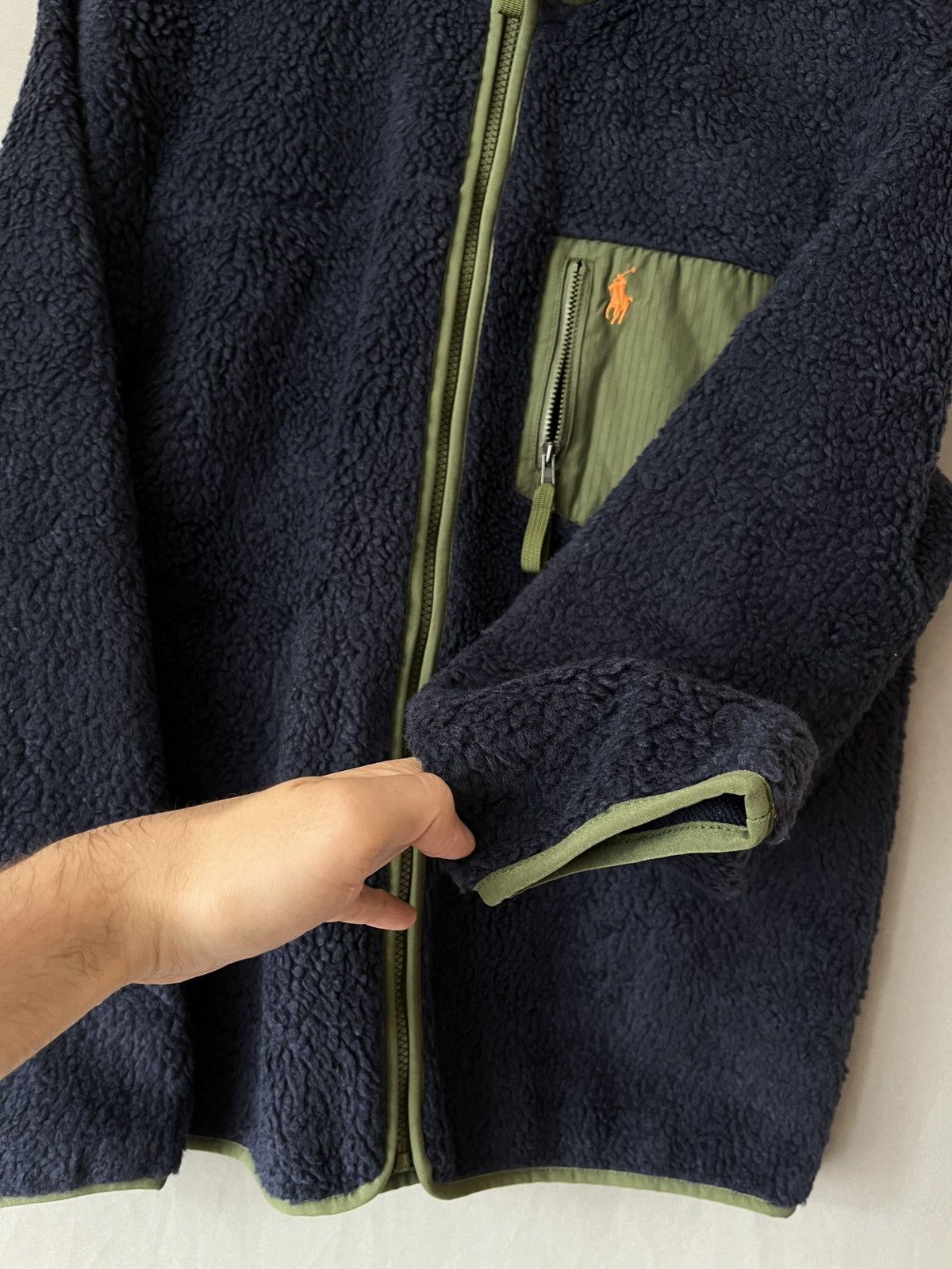Polo Ralph Lauren PRL Sherpa Fleece Hybrid Pocket Logo Jacket Size US M / EU 48-50 / 2 - 6 Thumbnail