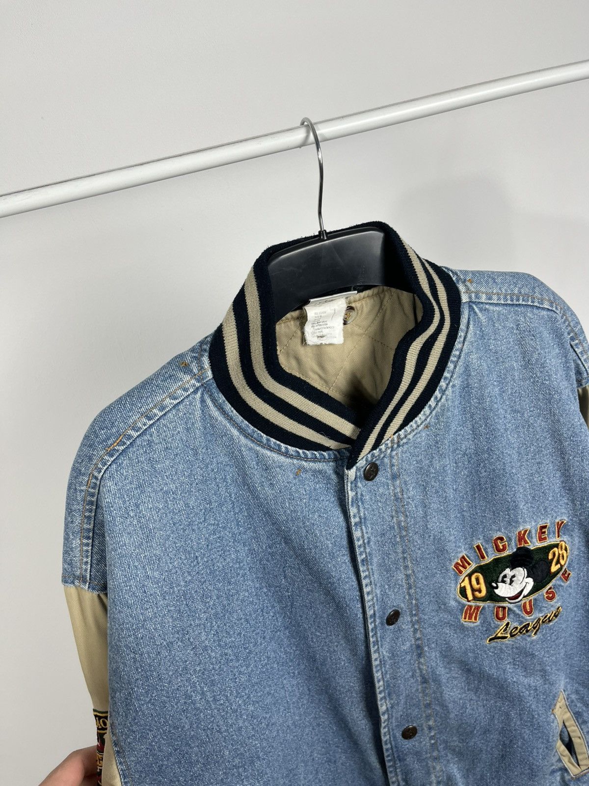 Disney Vintage Mickey Mouse Denim Varsity Jacket 90s Disney Size US M / EU 48-50 / 2 - 6 Thumbnail