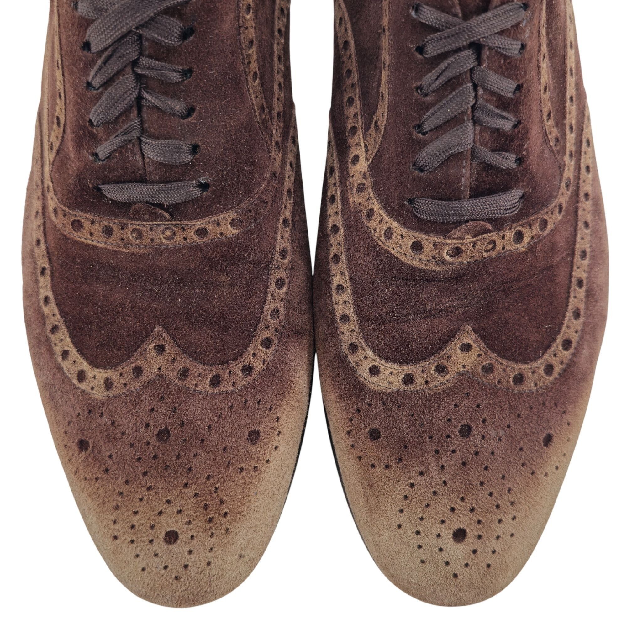 Gucci Gucci Italy Men size 7.5E Brown Suede Wingtip Derby Oxfords Size US 7.5 / EU 40-41 - 2 Thumbnail