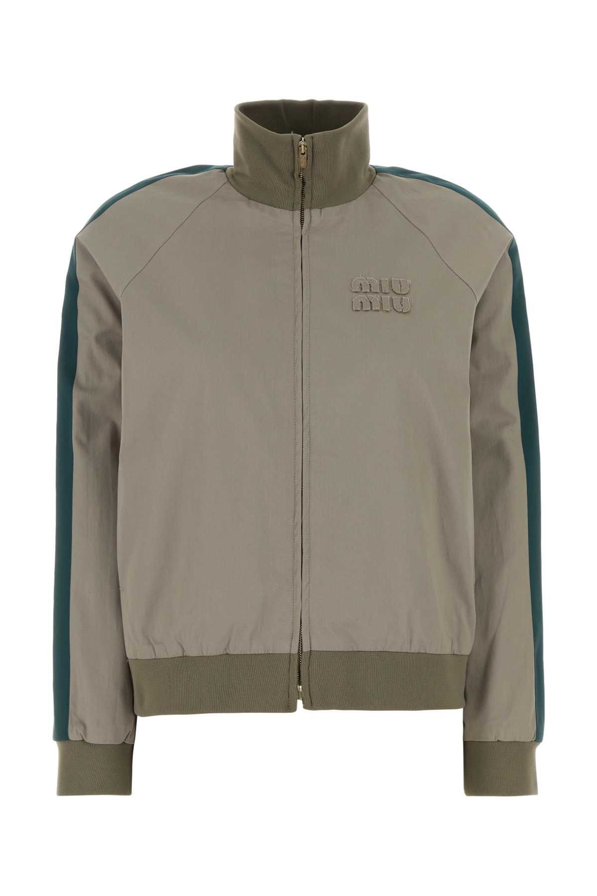Miu Miu Dove Grey Cotton Jacket Size M / US 6-8 / IT 42-44 - 1 Thumbnail