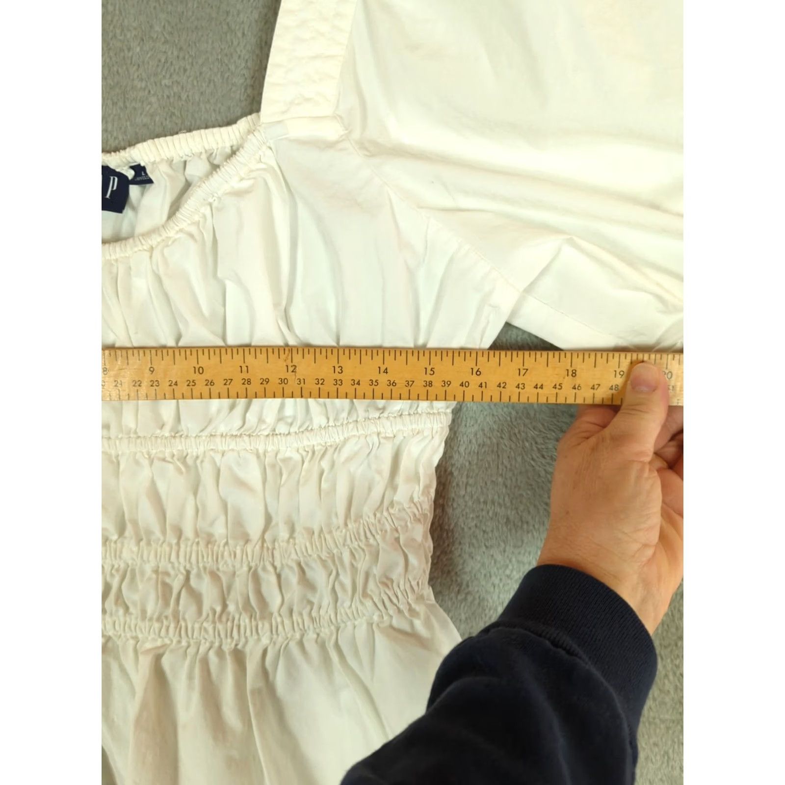 Gap Gap White Puff Sleeve Crop Top Blouse L Slim Casual Peasant Boho Cotton 100% Size L / US 10 / IT 46 - 5 Thumbnail