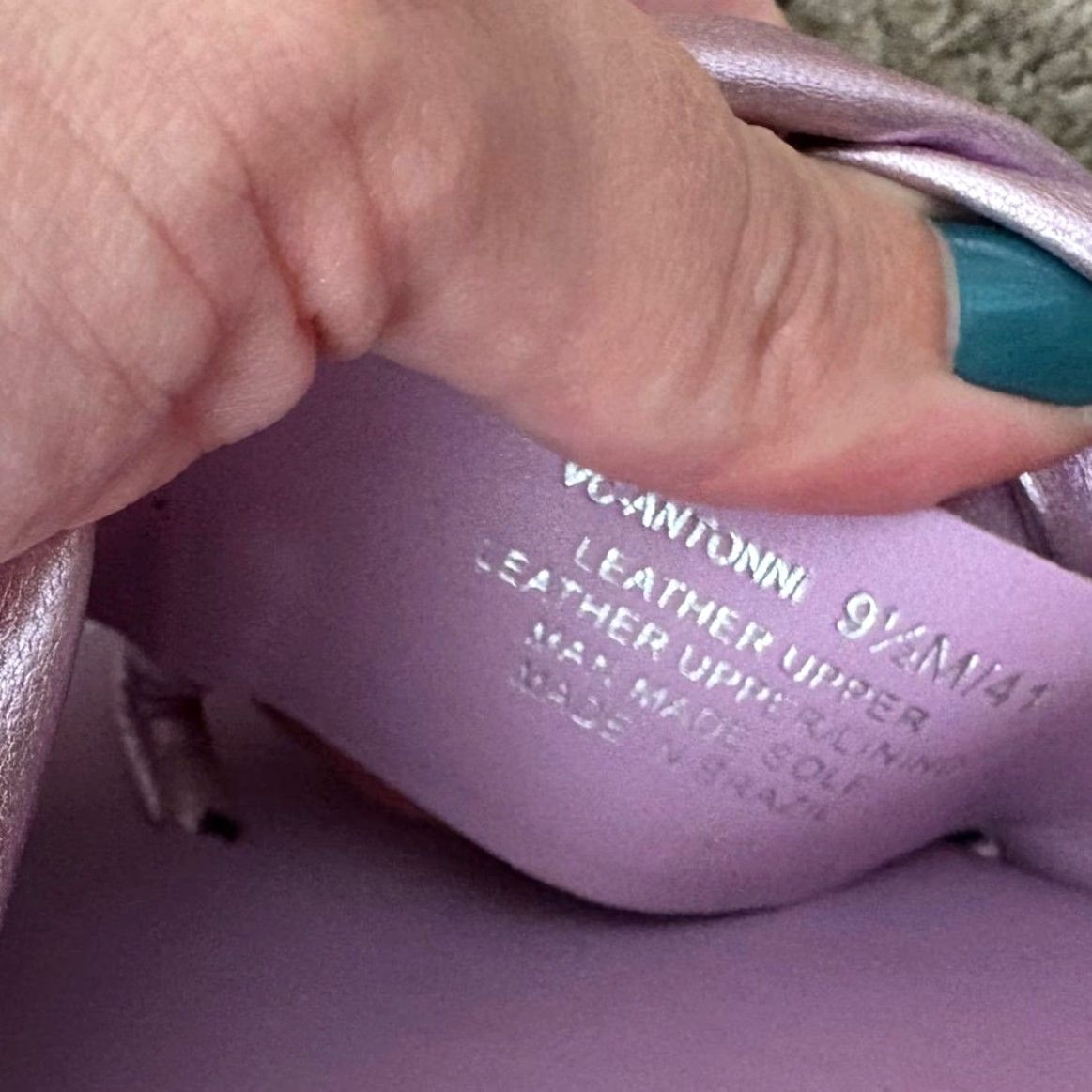 Vince Camuto Vince Camuto Antonni Metallic Purple Leather Braided Slide Sandals Womens 9.5 Purple Leather Sandals Flat Spring Summer Shoes Size US 10 / IT 40 - 5 Thumbnail