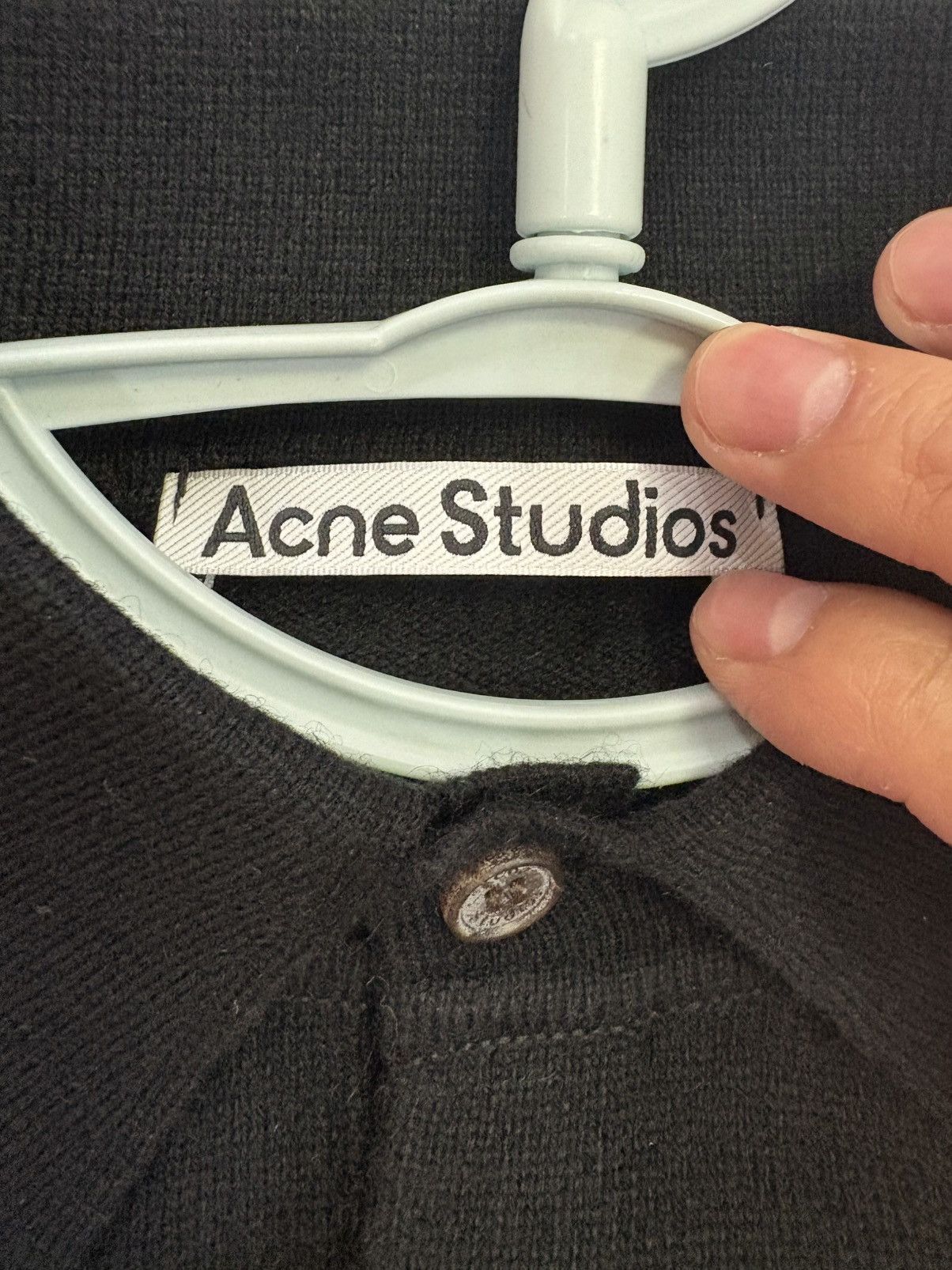 Acne Studios FW25 Logo Polo Knit Long- sleeve Shirt Size US S / EU 44-46 / 1 - 3 Thumbnail