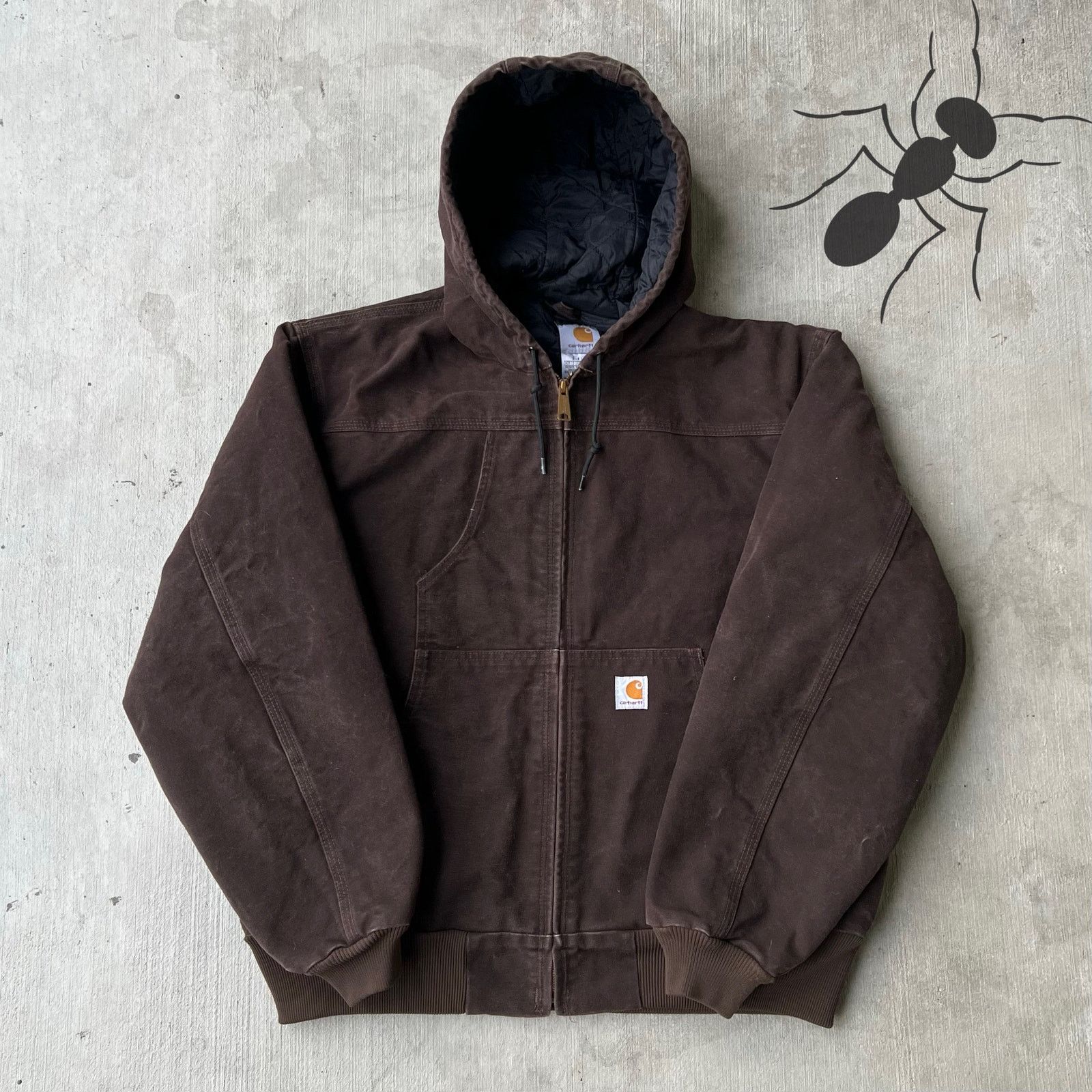 Carhartt × Vintage Carhartt J244 DKB brown hooded work wear jacket Size US L / EU 52-54 / 3 - 1 Thumbnail
