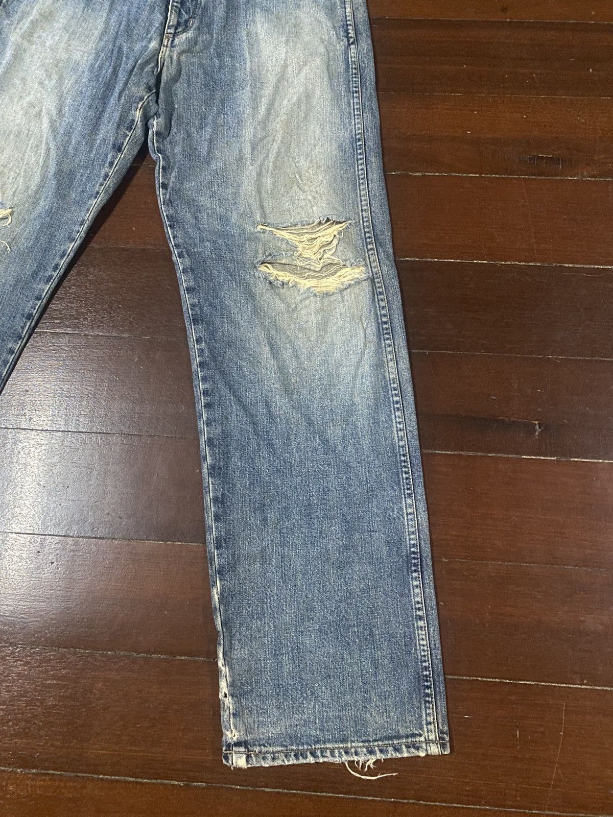 Hysteric Glamour 2000s wrangler distressed japan wash denim pants y2k style Size US 33 - 5 Thumbnail
