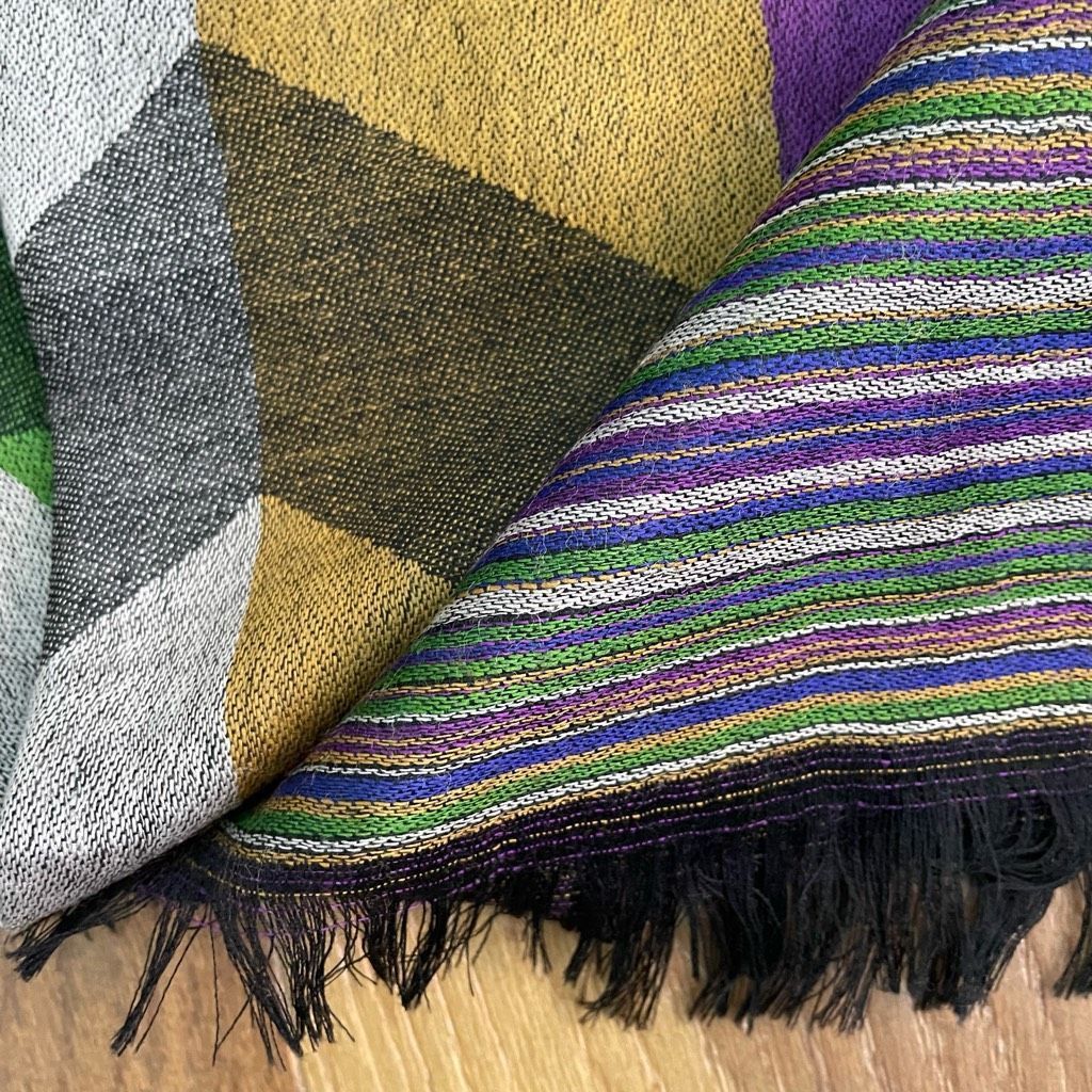 Other Girnar Shawl Scarf 100% New Wool Purple Green Grey Royal Blu Size ONE SIZE - 5 Thumbnail