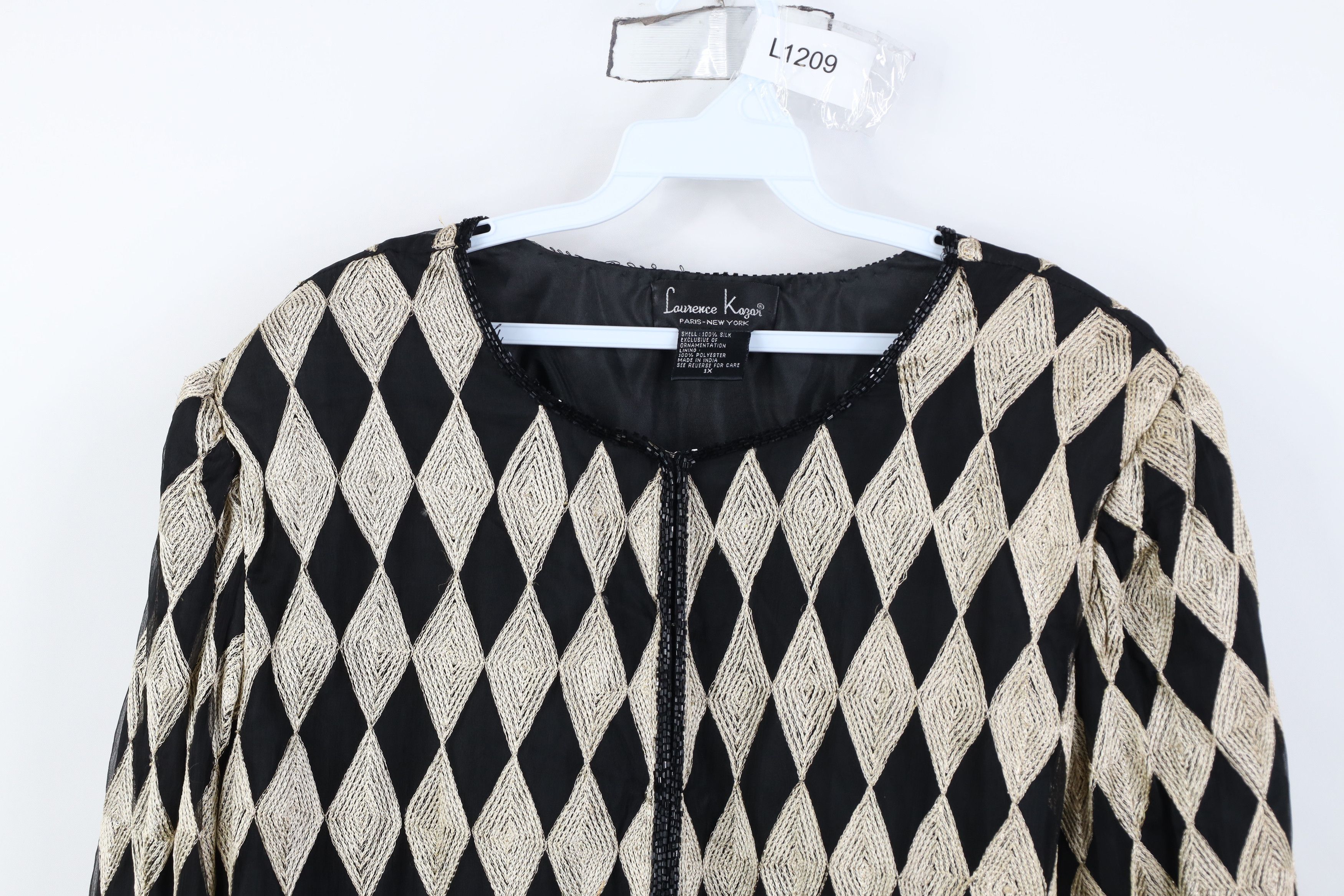 Vintage Vintage 90s Streetwear Diamond Full Zip Jacket Evening Size XL / US 12-14 / IT 48-50 - 2 Thumbnail