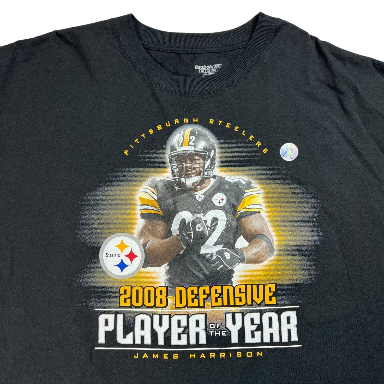 NFL × Reebok 2008 Pittsburgh Steelers James Harrison DPOY tee Size US XXL / EU 58 / 5 - 2 Thumbnail