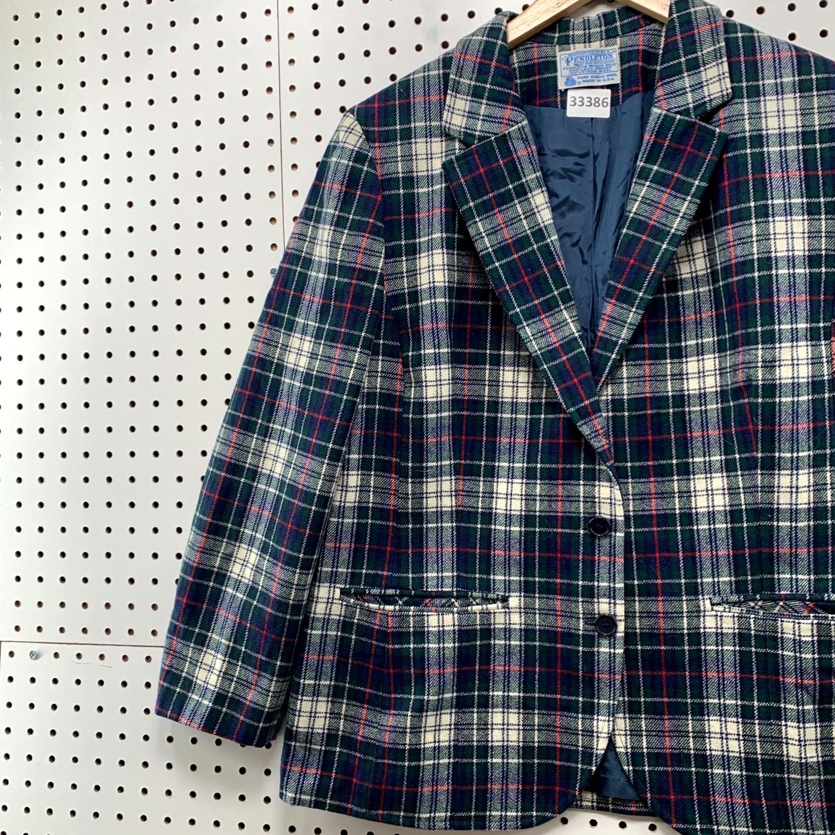 Pendleton VINTAGE Pendleton Blazer Shirt Wool Green USA 21x28 Sports Plaid Womens M Medium Size M / US 6-8 / IT 42-44 - 3 Thumbnail