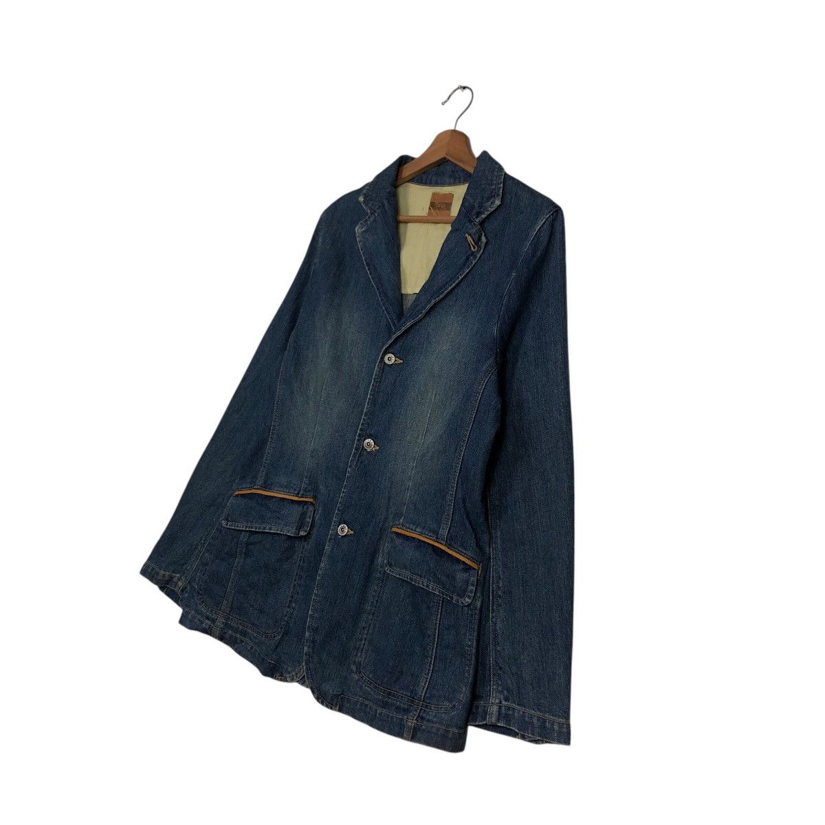 Japanese Brand 📌Vintage Denim Worker Jacket PTTP Japan Issey Miyake Size L / US 10 / IT 46 - 3 Thumbnail