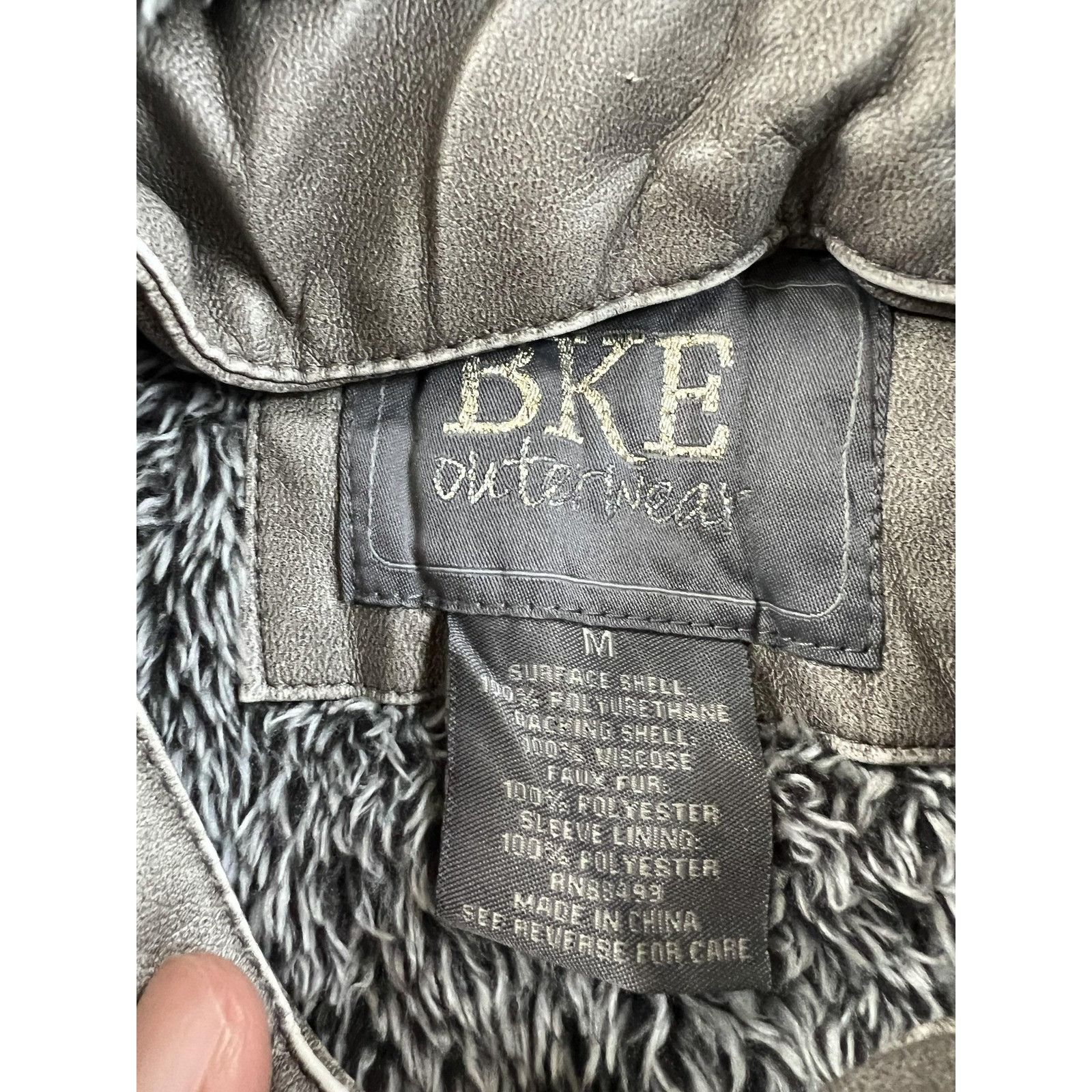BKE BKE Buckle Outerwear Jacket Women's Medium Gray Faux Leather Size M / US 6-8 / IT 42-44 - 7 Thumbnail