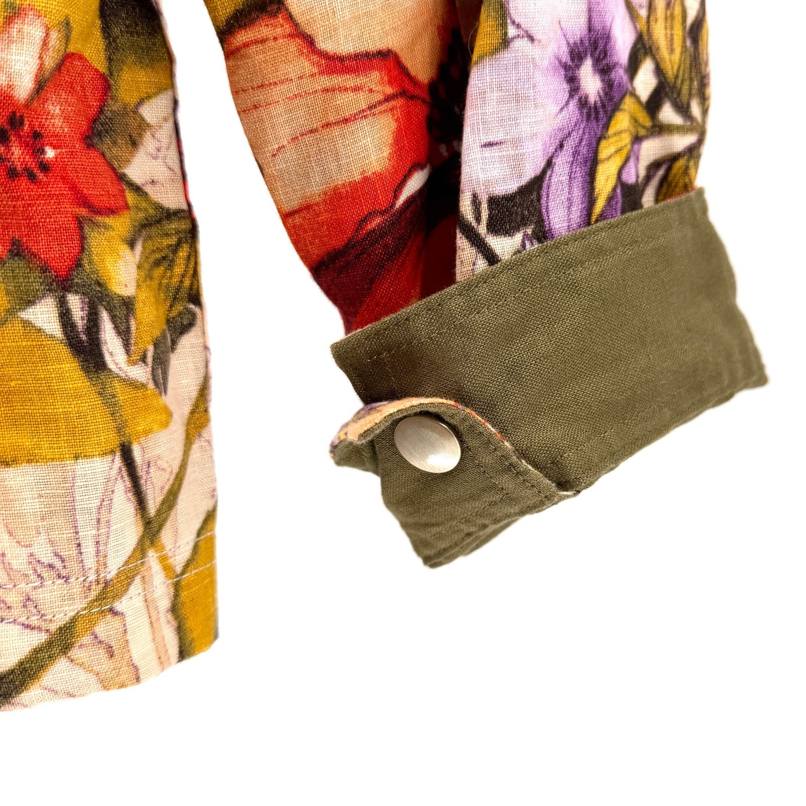 Chicos Reversible Red Floral Linen Jacket and Pants Set Size 34" / US 12 / IT 48 - 3 Thumbnail