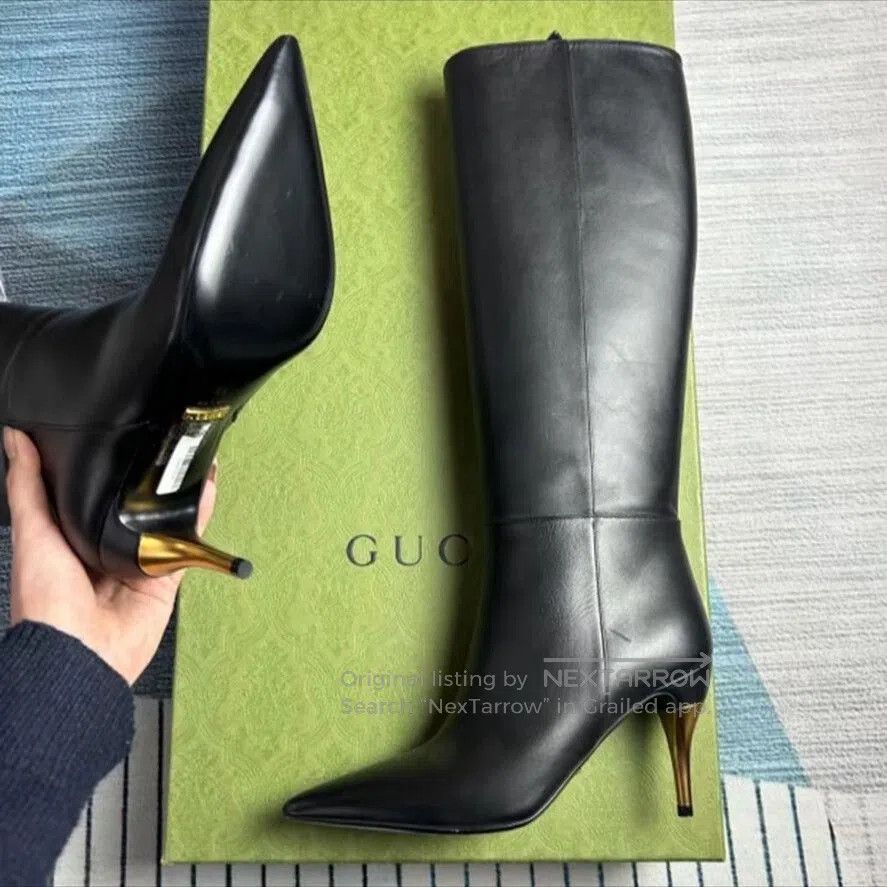 Gucci Gucci Black High-Heeled Pointed Toe Boots. Size US 5 / IT 35 - 1 Thumbnail