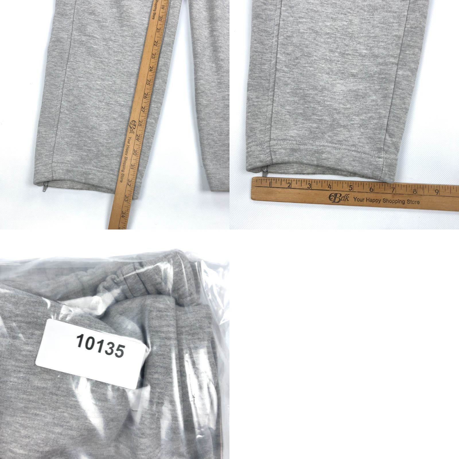 Nike Nike Men's Track Pants Fleece Cotton Blend Gray Heather 34x33 M Regular Elastic Drawstring Pockets Zip Athletic Gym 90s? No Vintage Mens Size US 31 - 9 Thumbnail