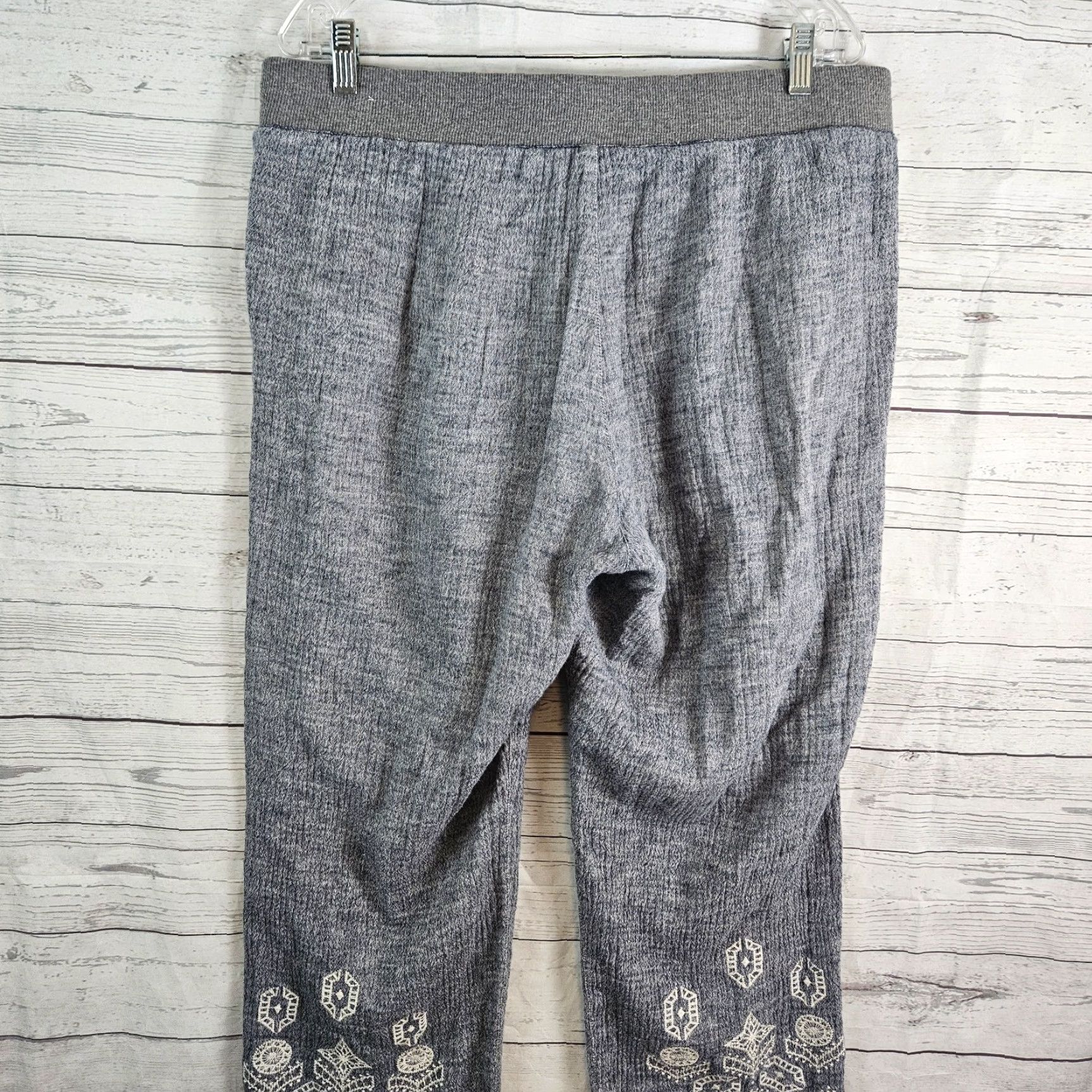 Soft Surroundings Soft Surroundings Womens Gauze Pull On Pants TXL Blue Embroidered High Rise Slim Casual Womens TXL High Rise Cotton Blend Pants Size 40" / US 18 - 5 Thumbnail