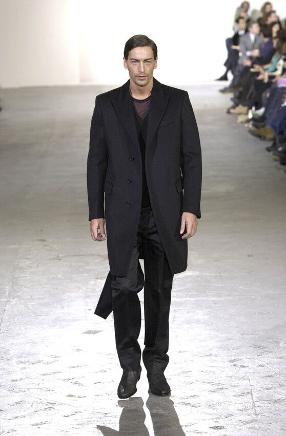 Pre-owned Helmut Lang Fw00 Wool Trench Chesterfield Long Coat In Black