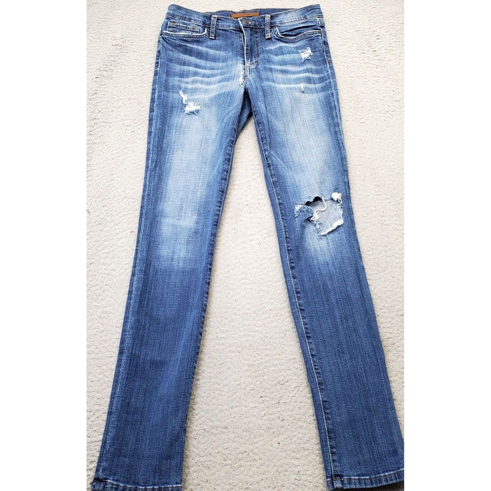Vintage Joe's Jeans Womens Size 28 Blue Denim Super Skinny Slim Fit Stretch Distressed Jeans Size 28" / US 6 / IT 42 - 2 Thumbnail