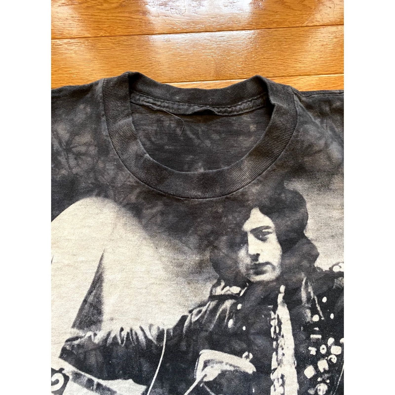 Liquid Blue VINTAGE Liquid Blue Tie Dye Shirt Size Large Led Zeppelin Jimmy Page Crew Neck Men Short Sleeve Black Gray 70s 90s Rock Band Cotton Size US L / EU 52-54 / 3 - 4 Thumbnail